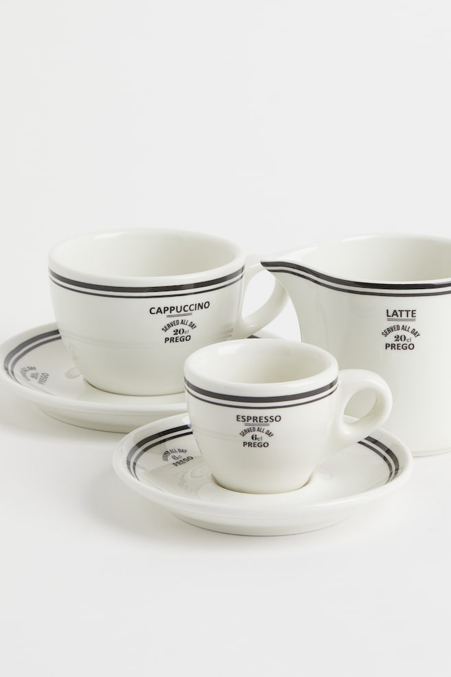 Cappuccino cup and saucer - White/Black - 3