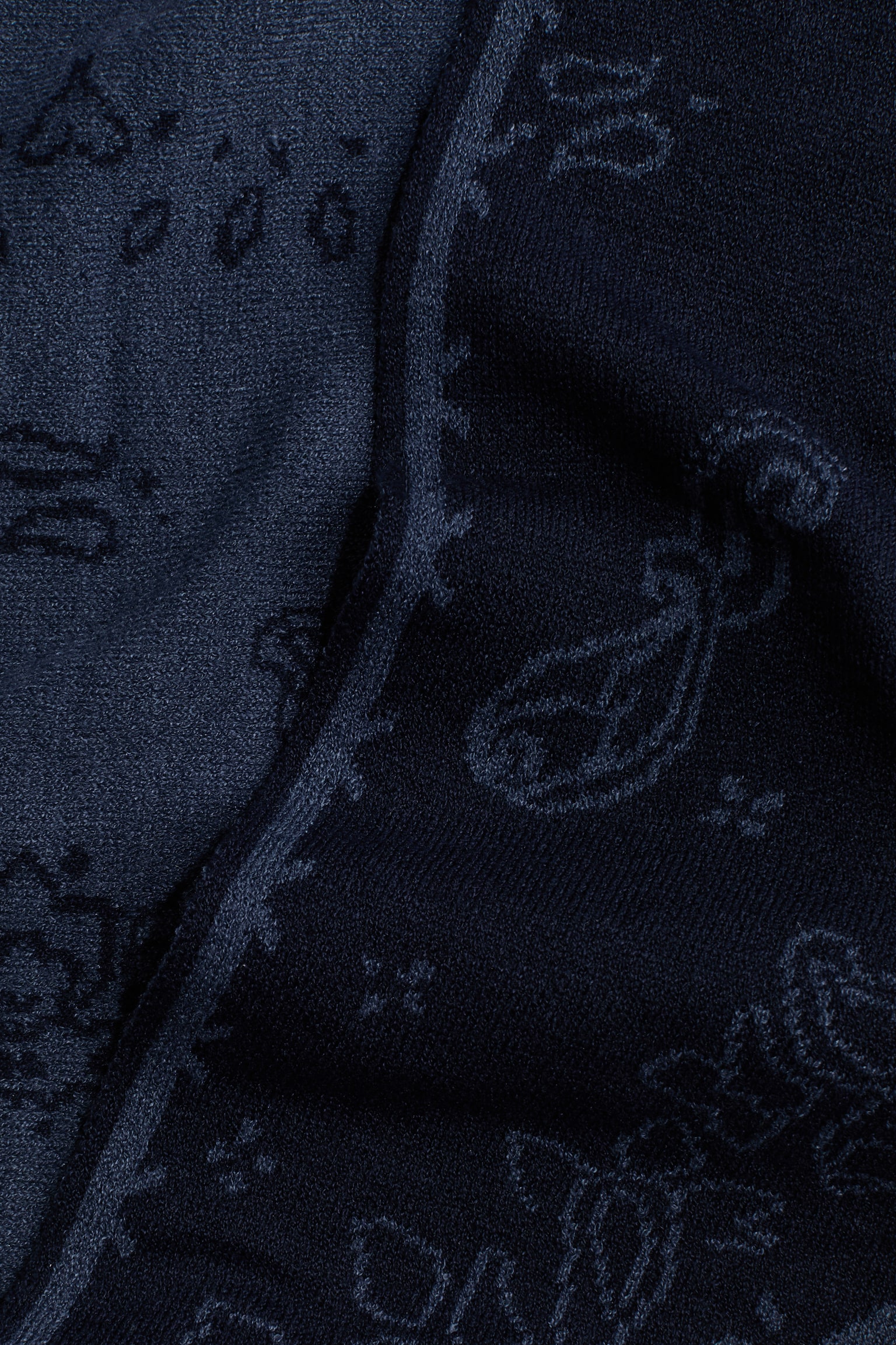 Женский шарф H&M Jacquard-Knit Triangle, цвет: Тёмный синий — фото 2