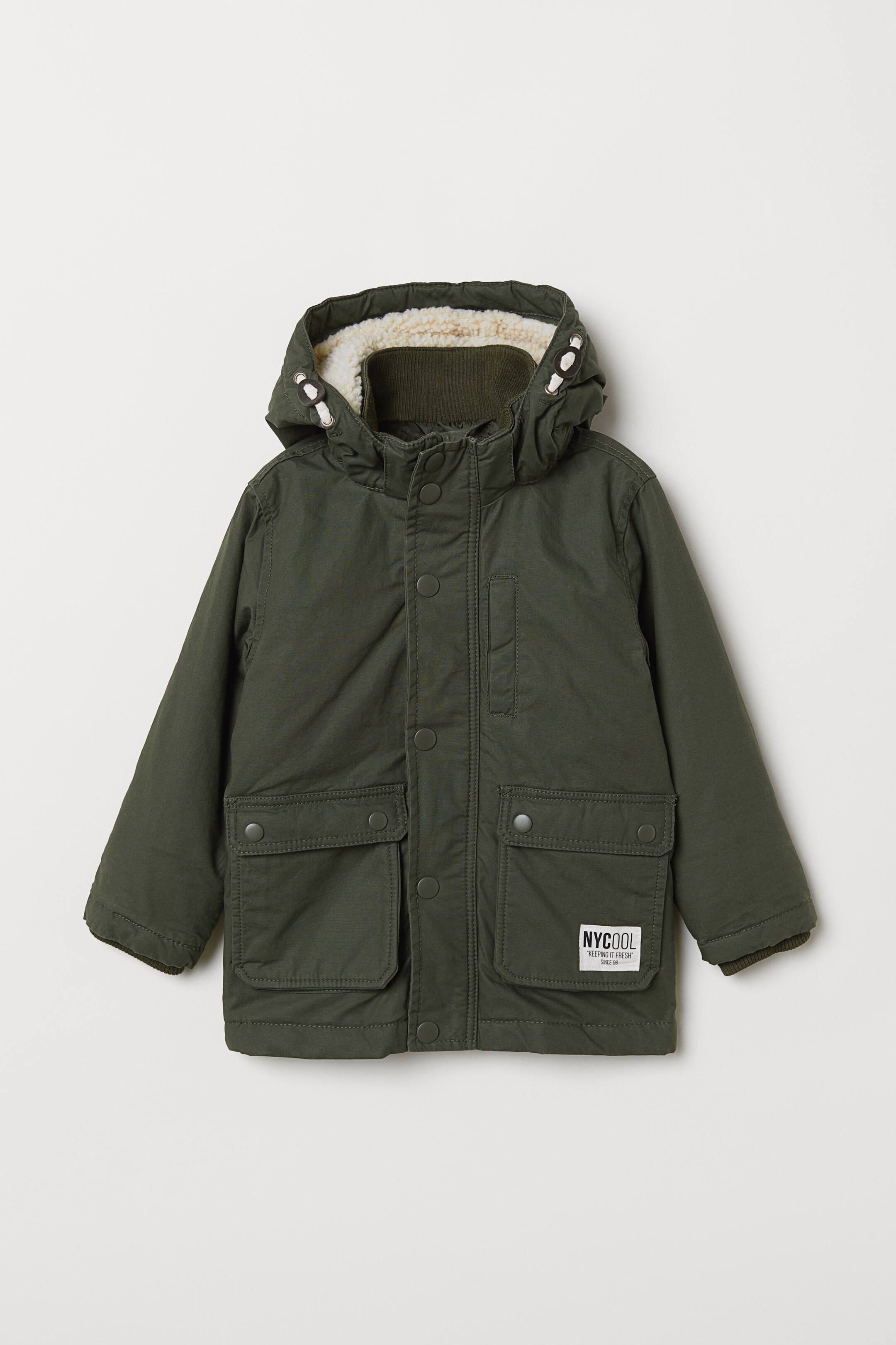 Padded parka - Long sleeve - Dark khaki green - Kids | H&M GB