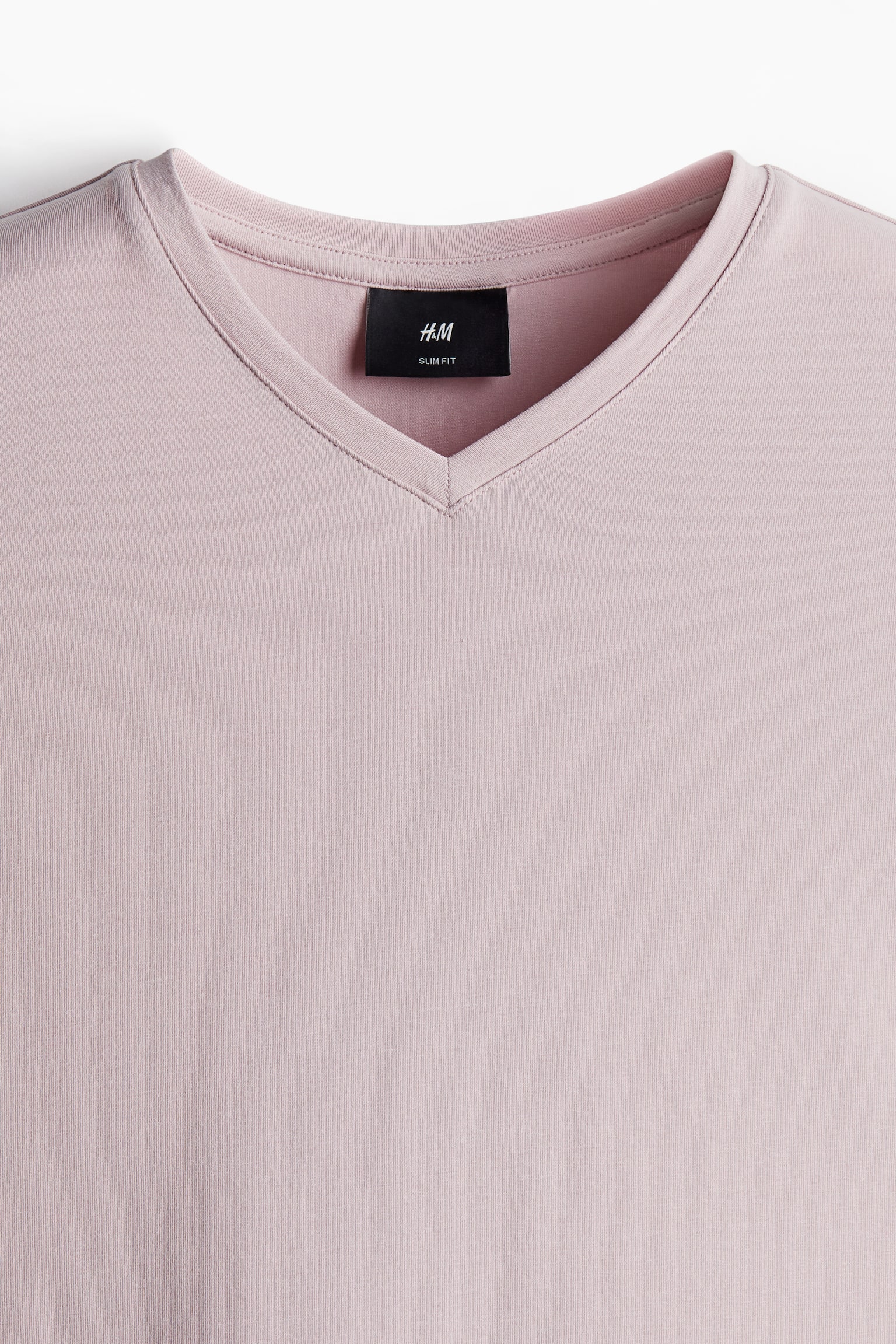 Slim Fit V-Neck Tee - Pink/Navy blue/White/Black/Turquoise/Dark khaki green/Dark greige - 5