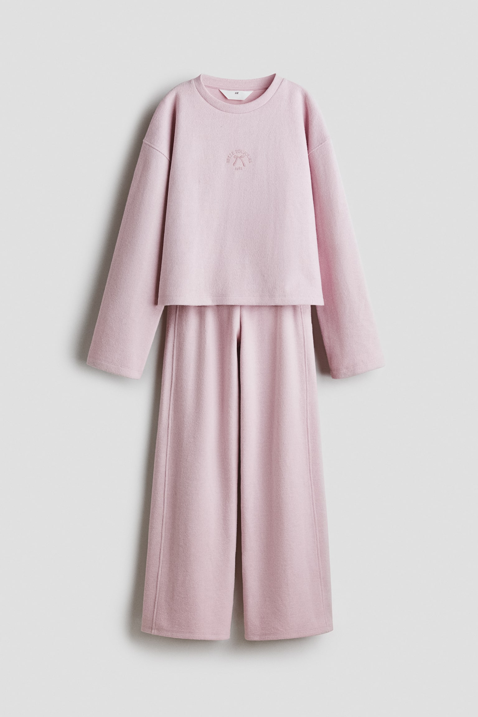 2-piece ribbed jersey set - Svetloružová/Svetlobéžová melírovaná - 1