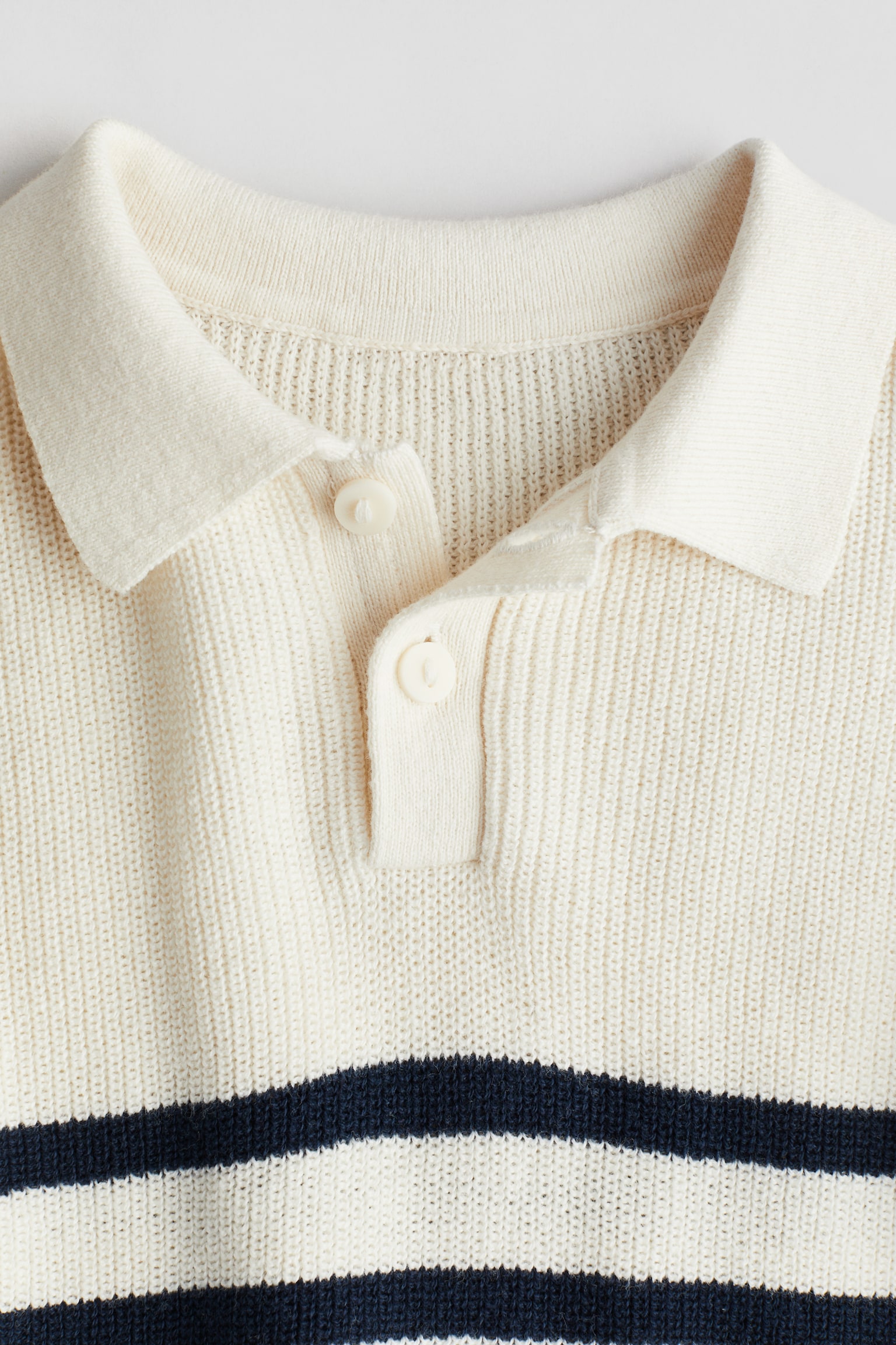 Cotton-knit jumper - White/Blue striped - 2