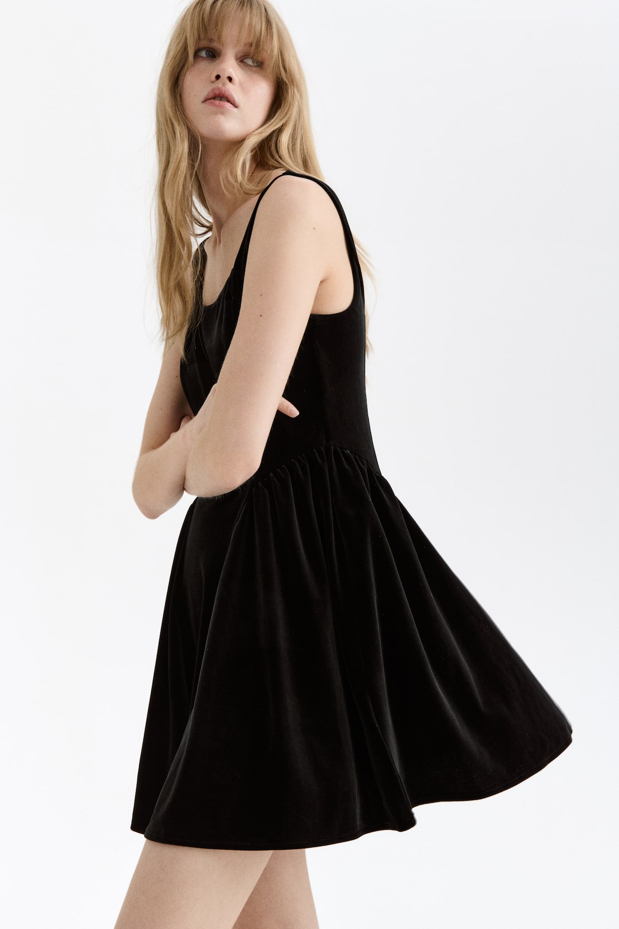 Sleeveless Velour Dress