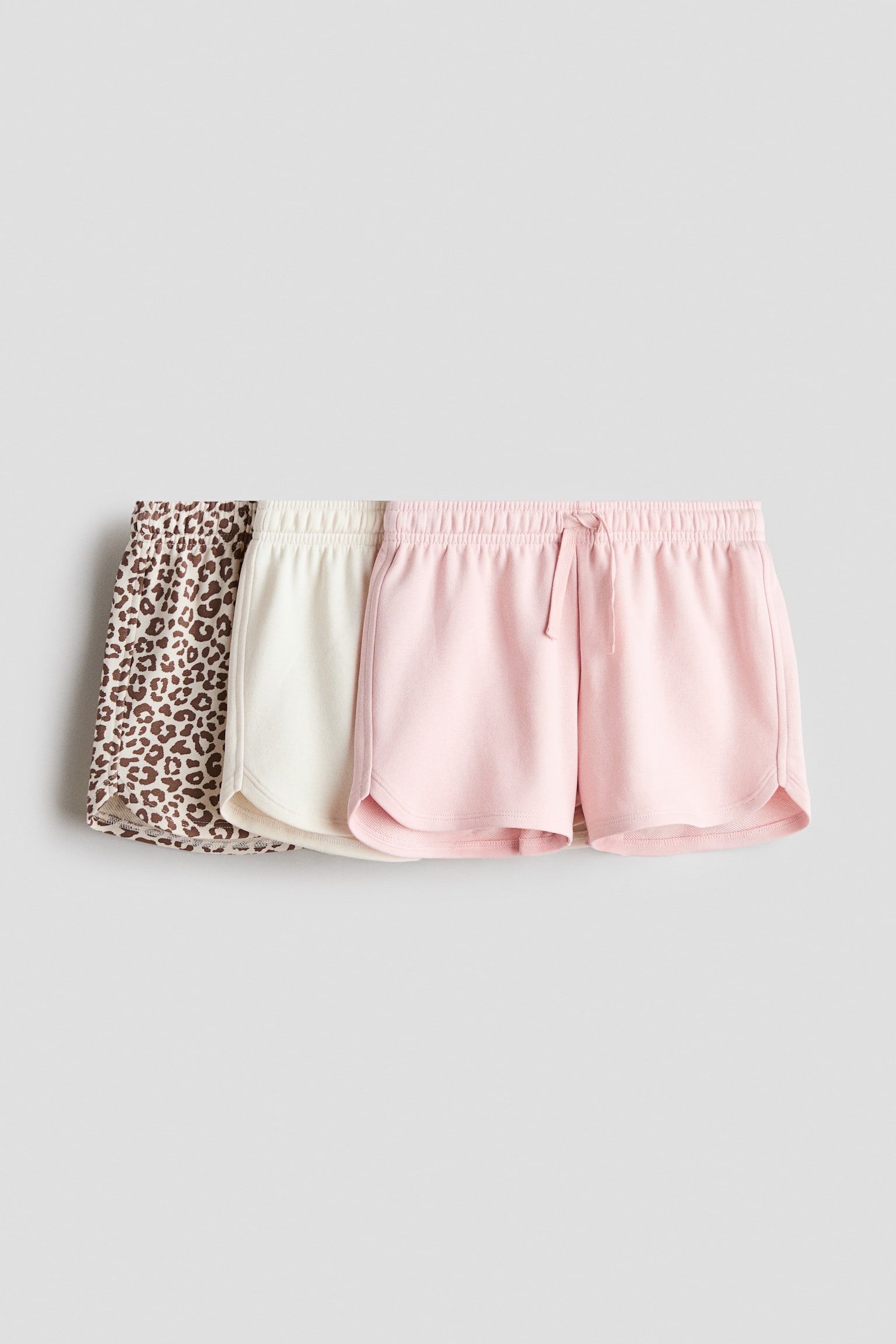 3-pack sweatshorts - Light pink/Leopard print/Light turquoise/Dark grey - 1