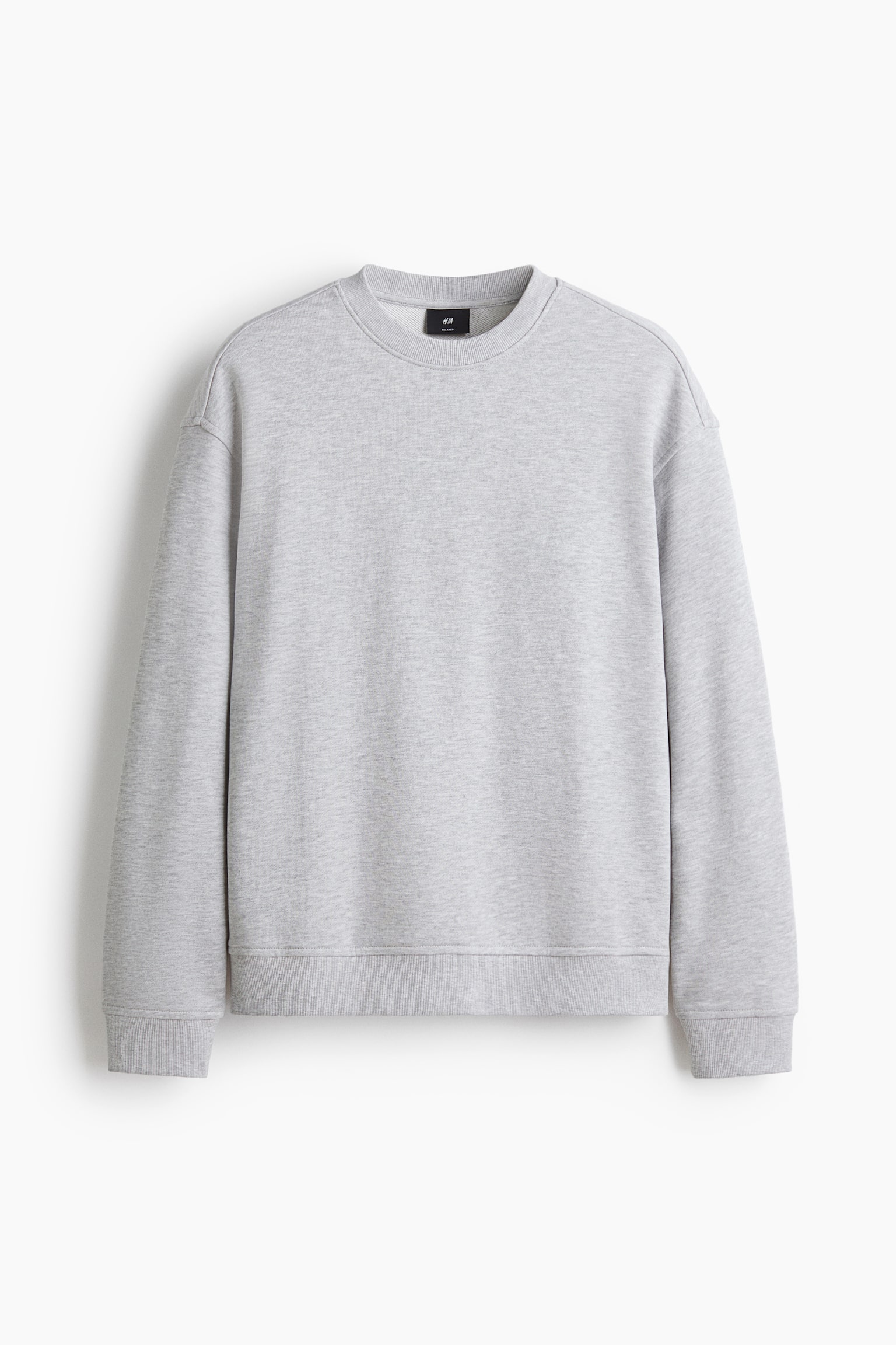 Relaxed Fit Sweatshirt - Light grey marl/Black
