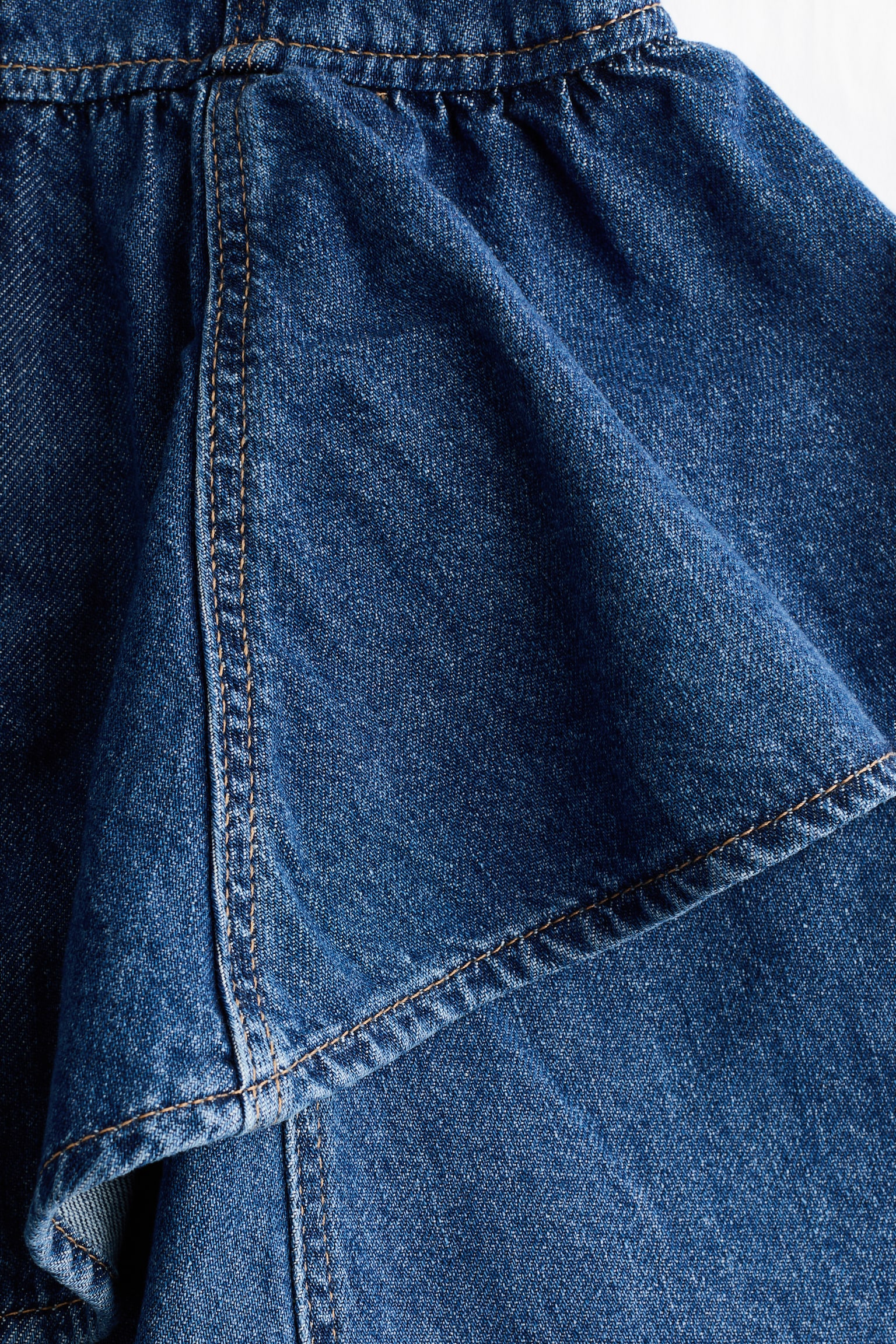 Flared-skirt denim dress - Denim blue - 3