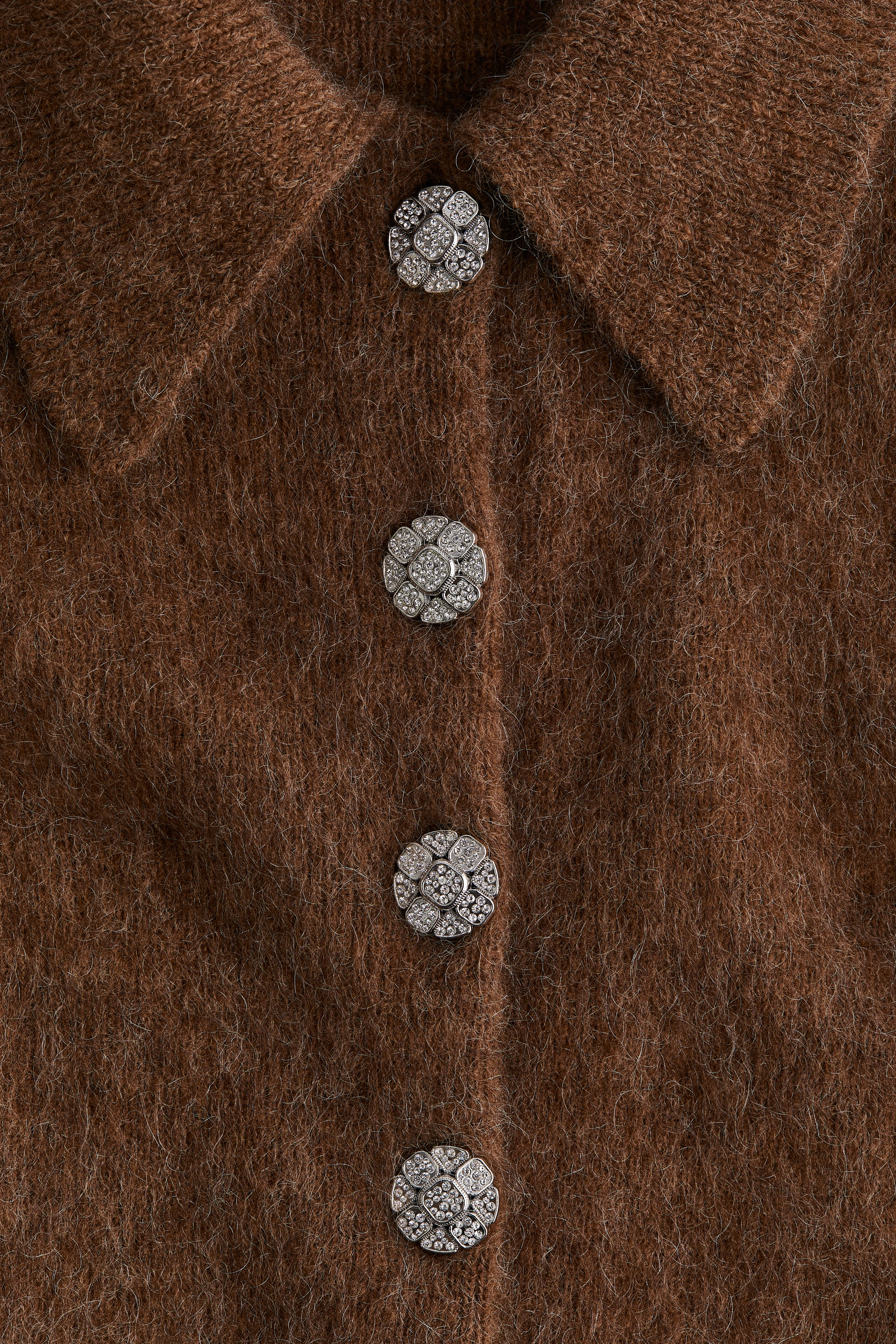 Women's Brown Mohair-Blend Sweater with Collar | H&M CA