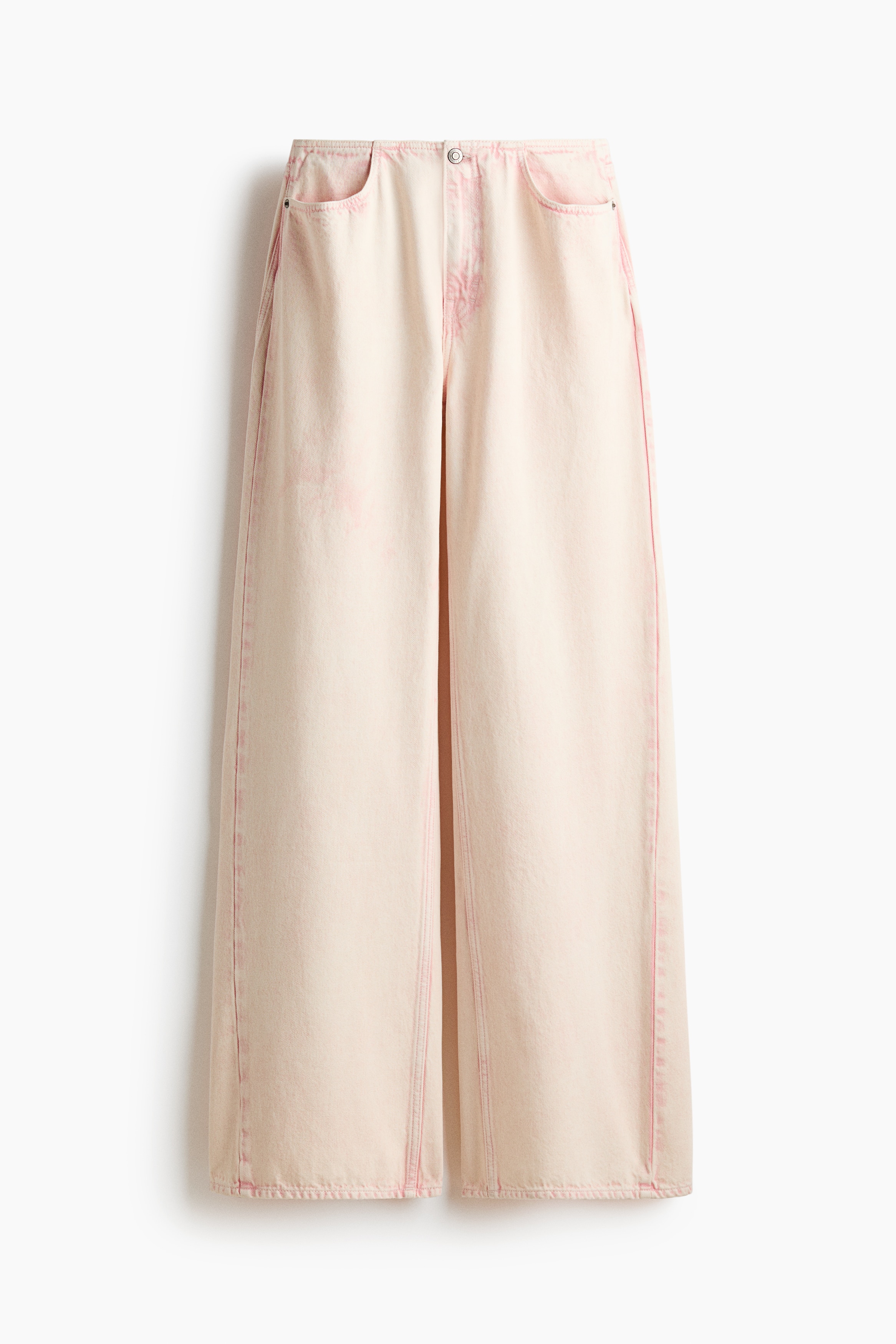 Baggy Low Jeans - Pale pink/Denim blue