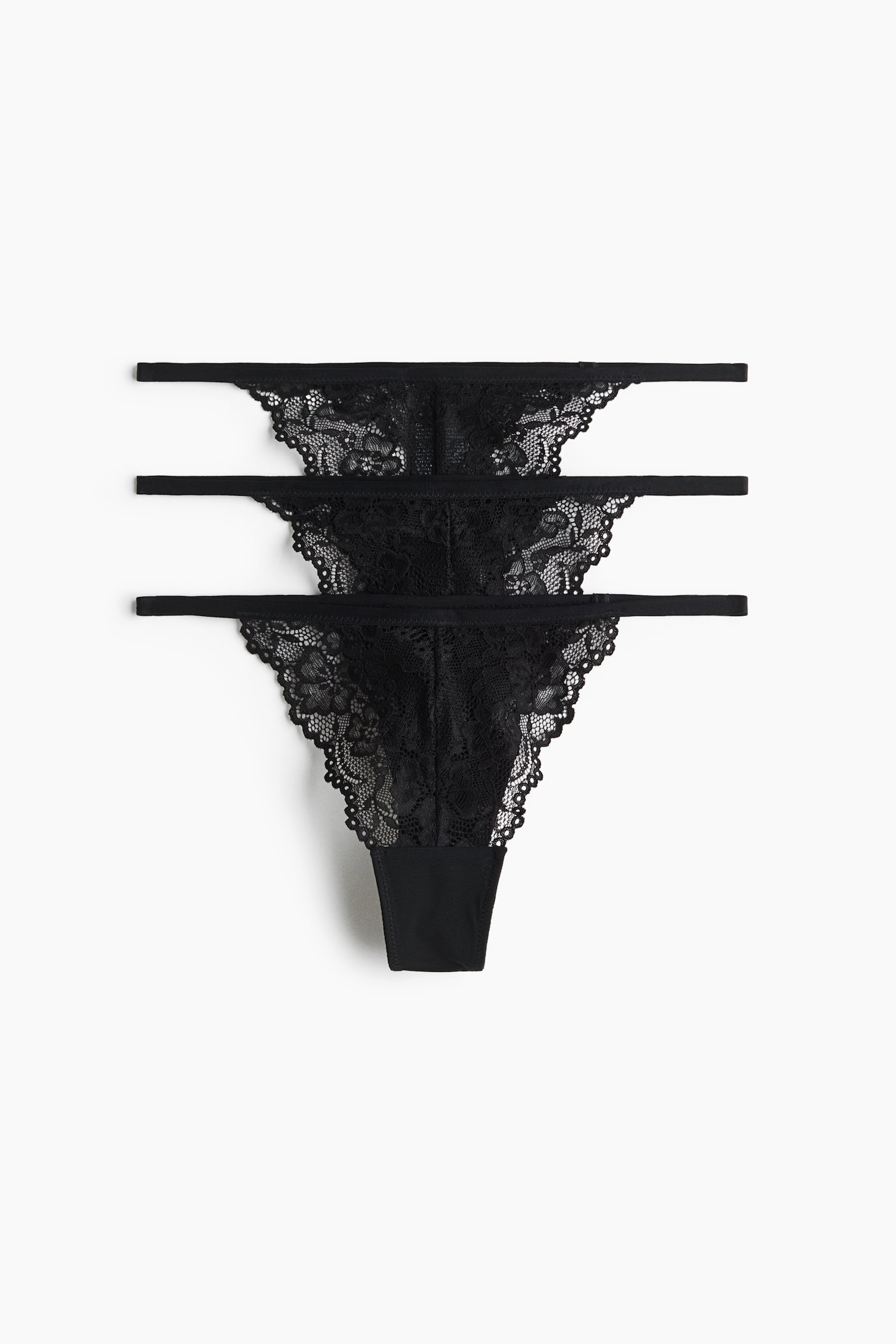 3-pack Lace Tanga G-strings - Black/Burgundy/Red/Brown/White/Light brown/White/Dark brown/White/White/Light pink/Black/White/Black/Light blue/White/Pigeon blue/White/Light blue/White - 1