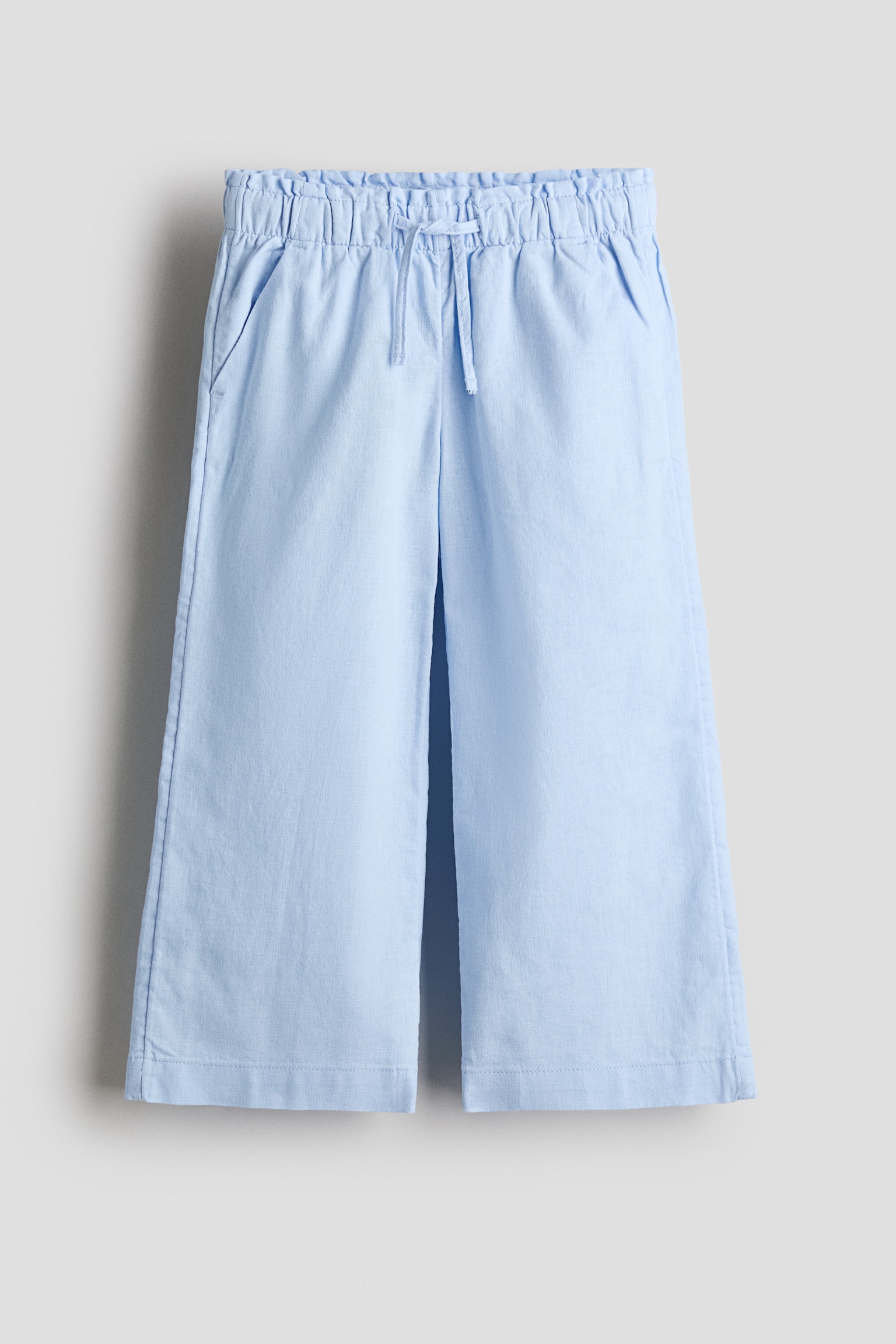 Pantaloni in misto lino con coulisse - Azzurro/Beige chiaro/Rosa chiaro/Bianco - 1