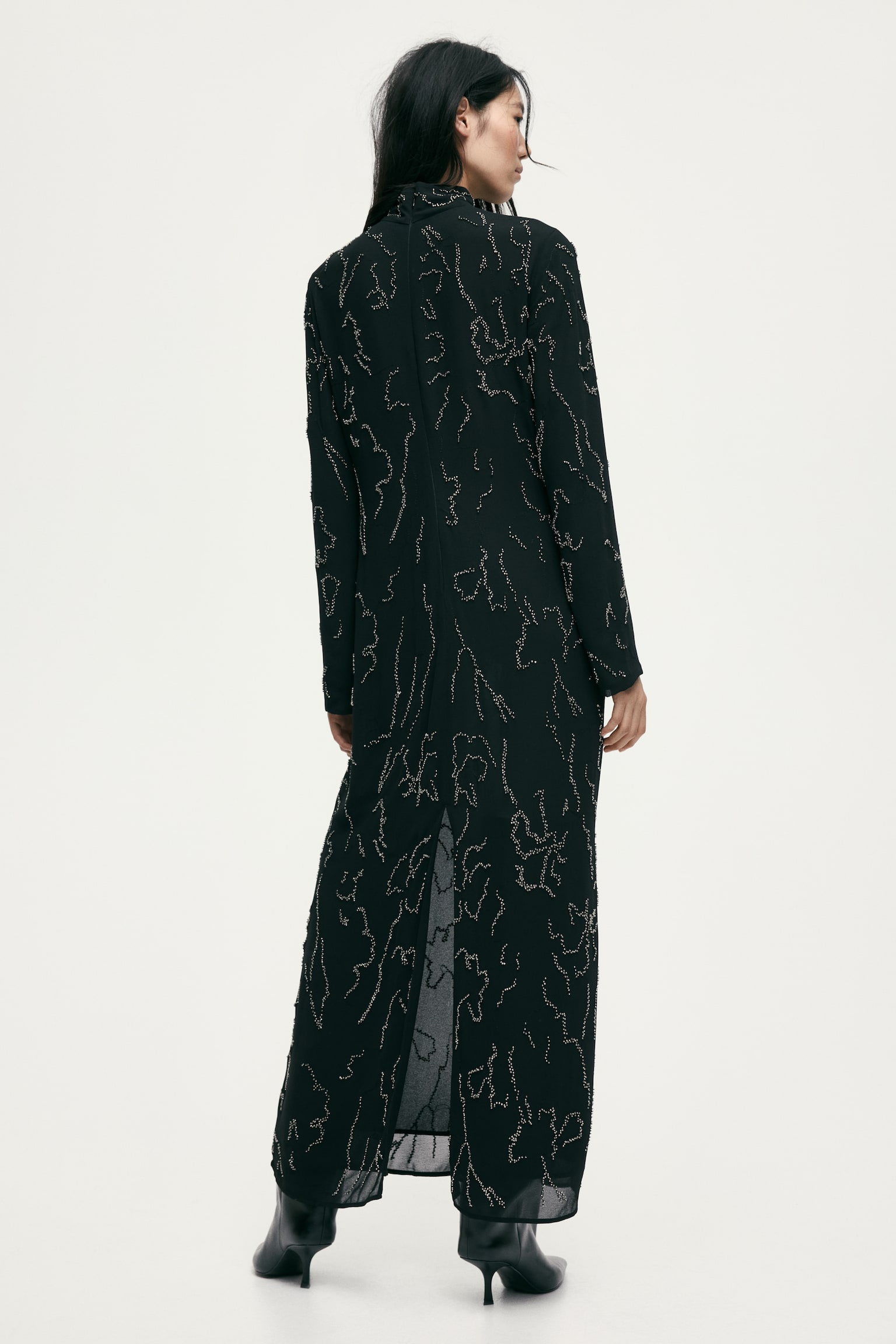 Bead-embellished maxi dress - Negro - 6