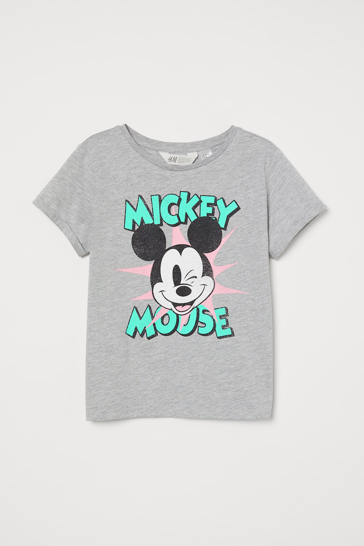 Printed T-shirt - Gray melange/Mickey Mouse - Kids | H&M US