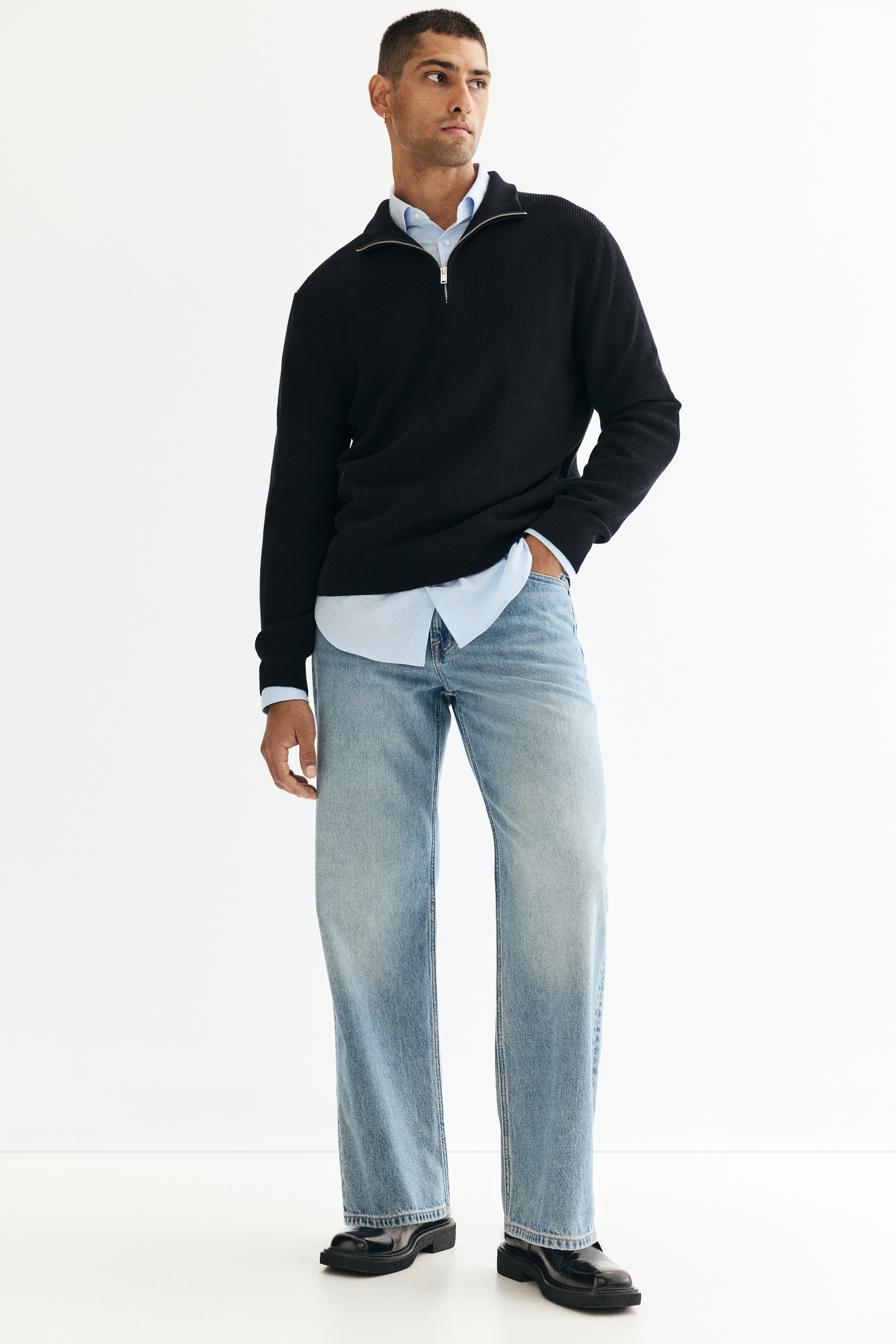 Regular Fit Zip-top jumper