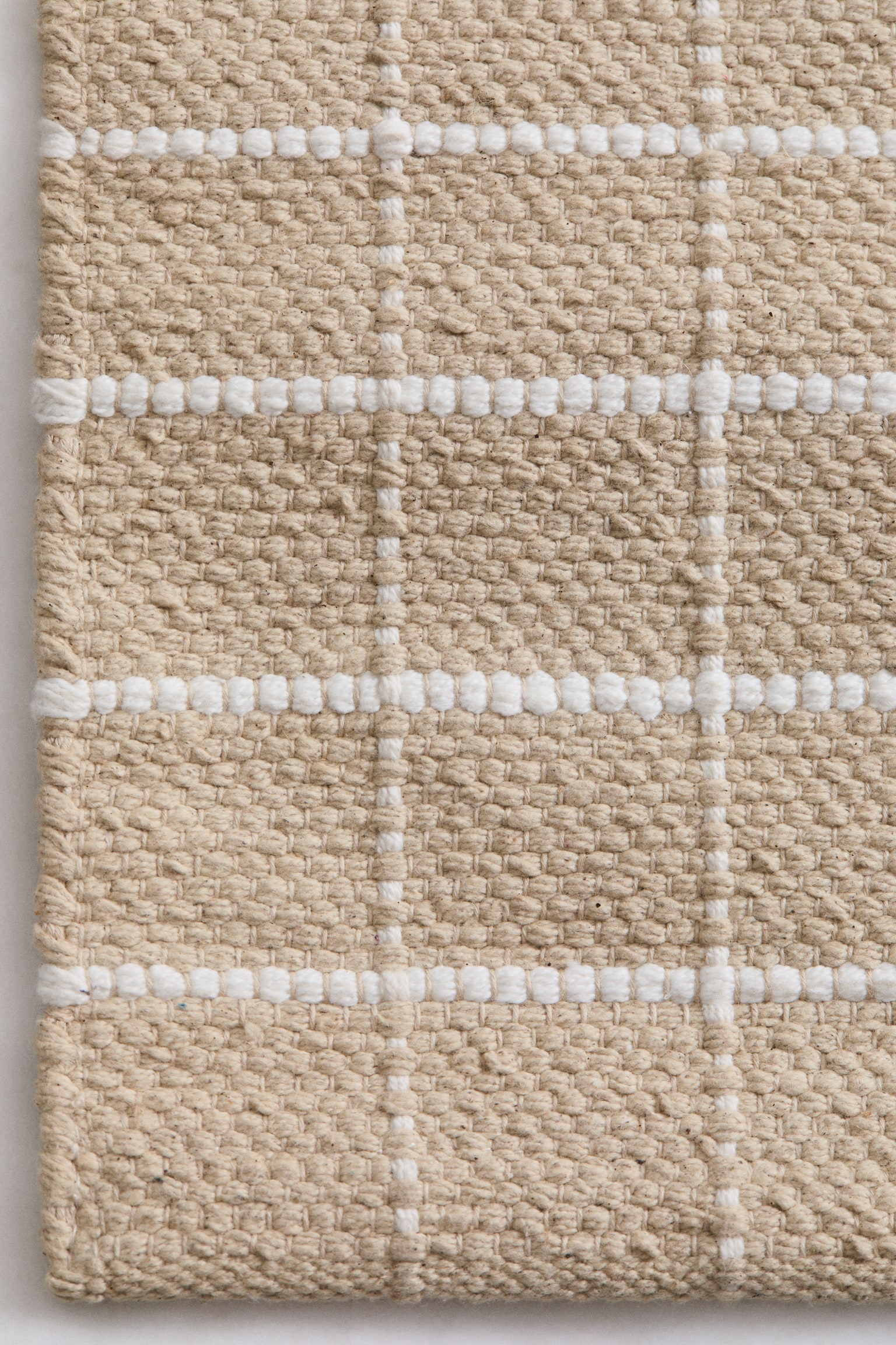 Cotton runner rug - Beige/Checked - 3