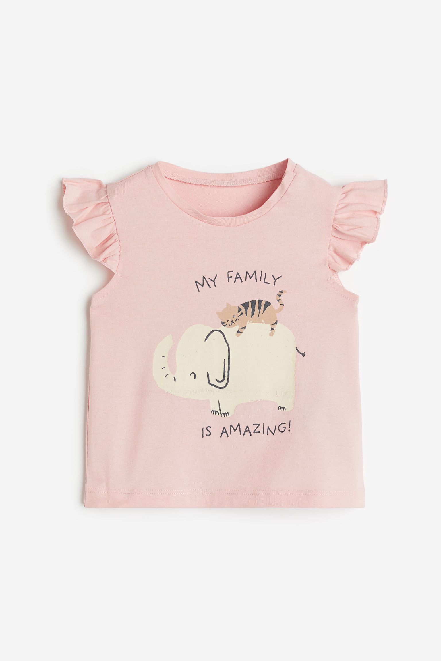 Printed T-shirt - Light pink/Family - 1