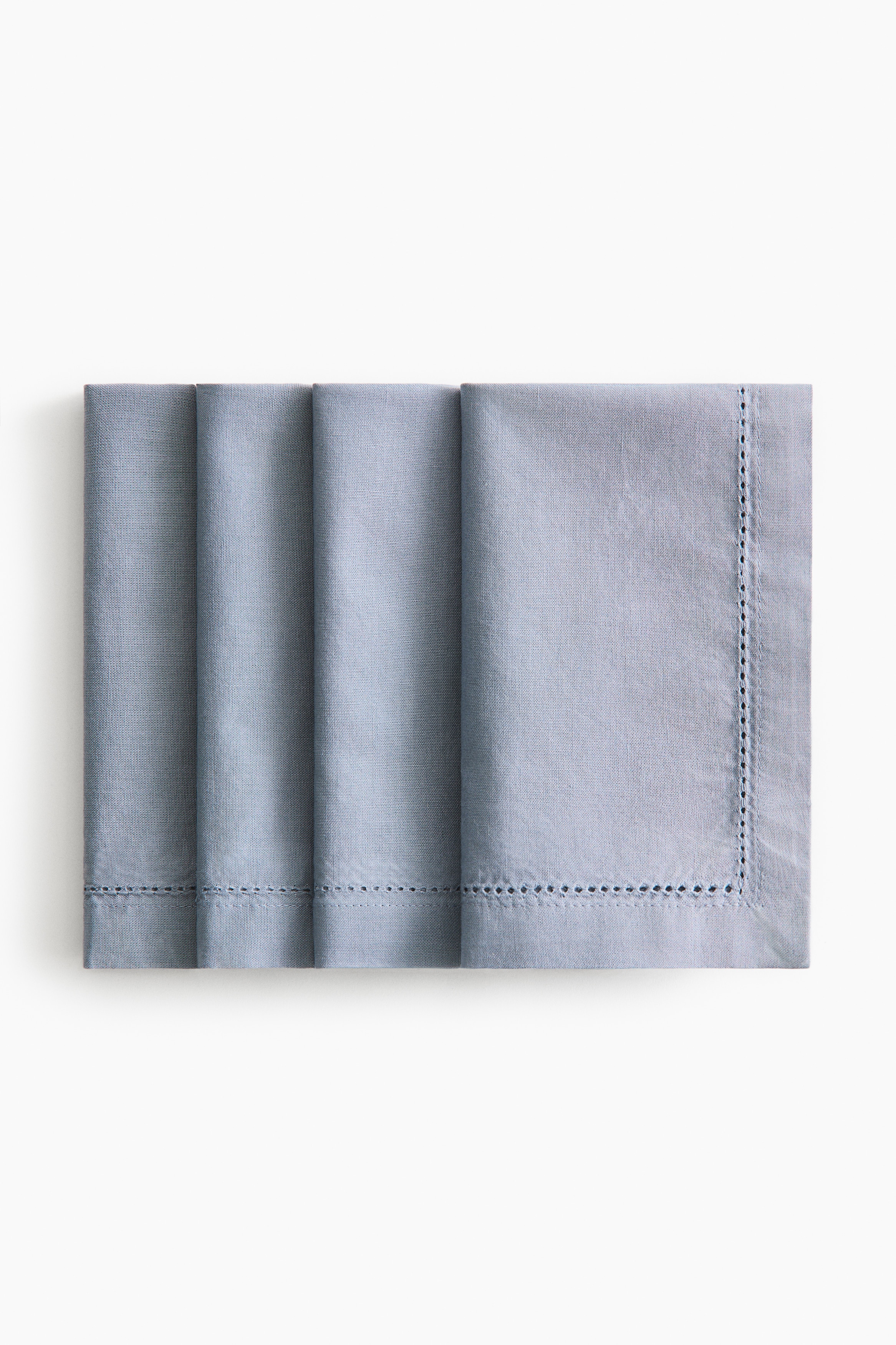 4-pack cotton napkins - Dusty blue/Light beige/White