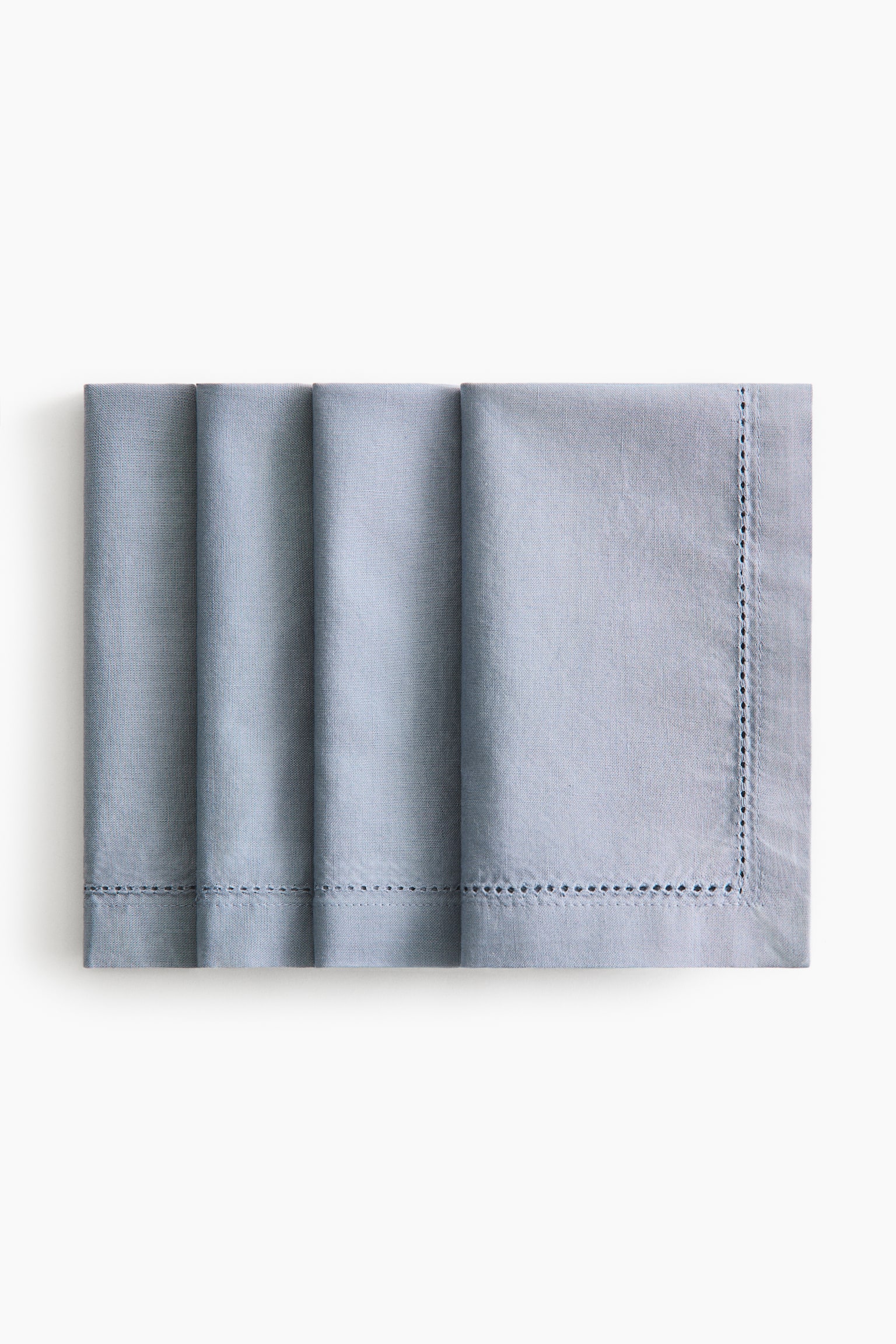 4-pack cotton napkins - Dusty blue/Light beige - 1