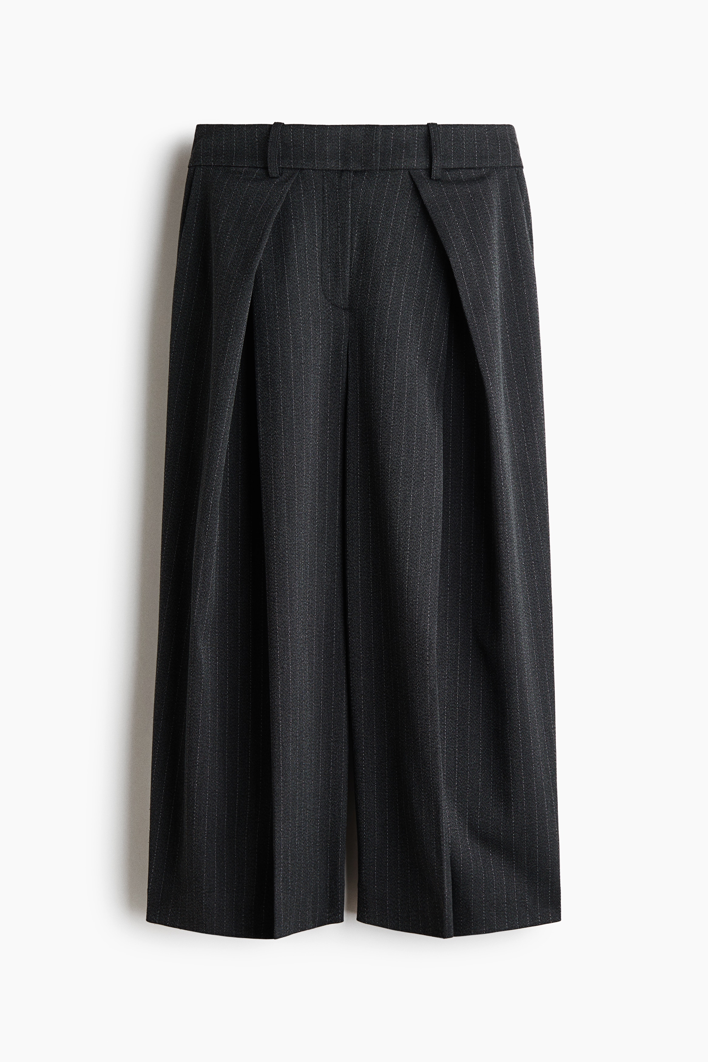 Kopertowe spodnie culottes - Ciemnoszary/Tenisowy prążek