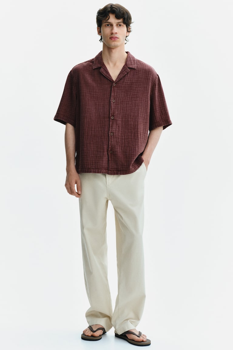 Košulja kratkih rukava od muslina Relaxed Fit