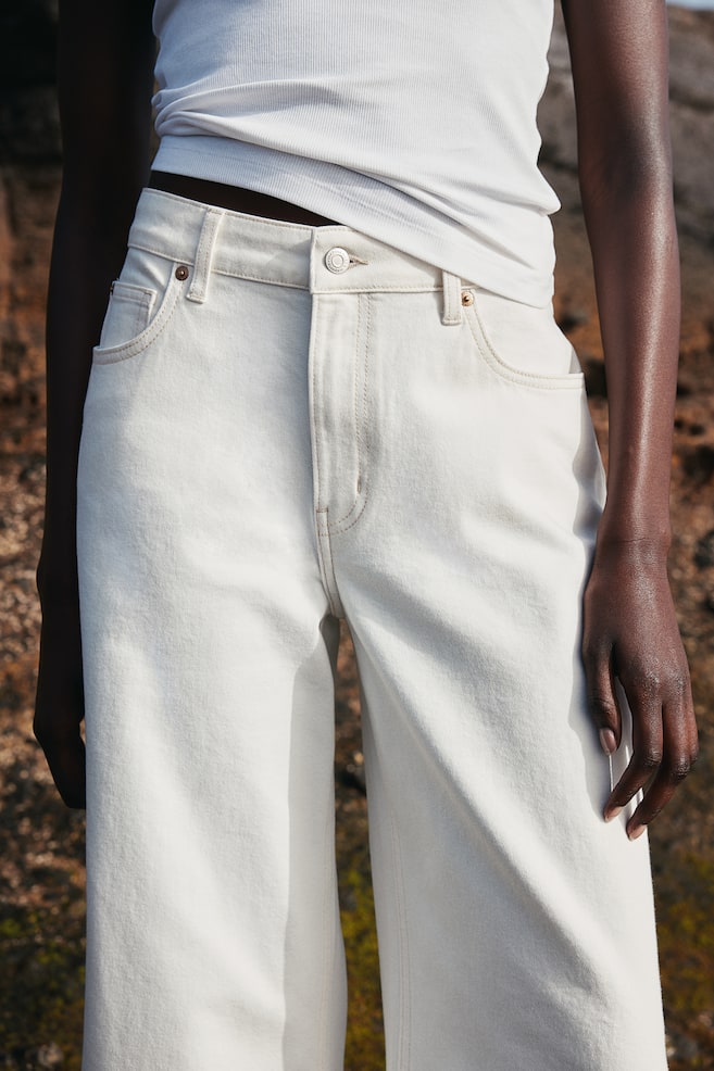 Wide High Ankle Jeans - White/Light denim blue/Denim blue/Dark denim grey - 5