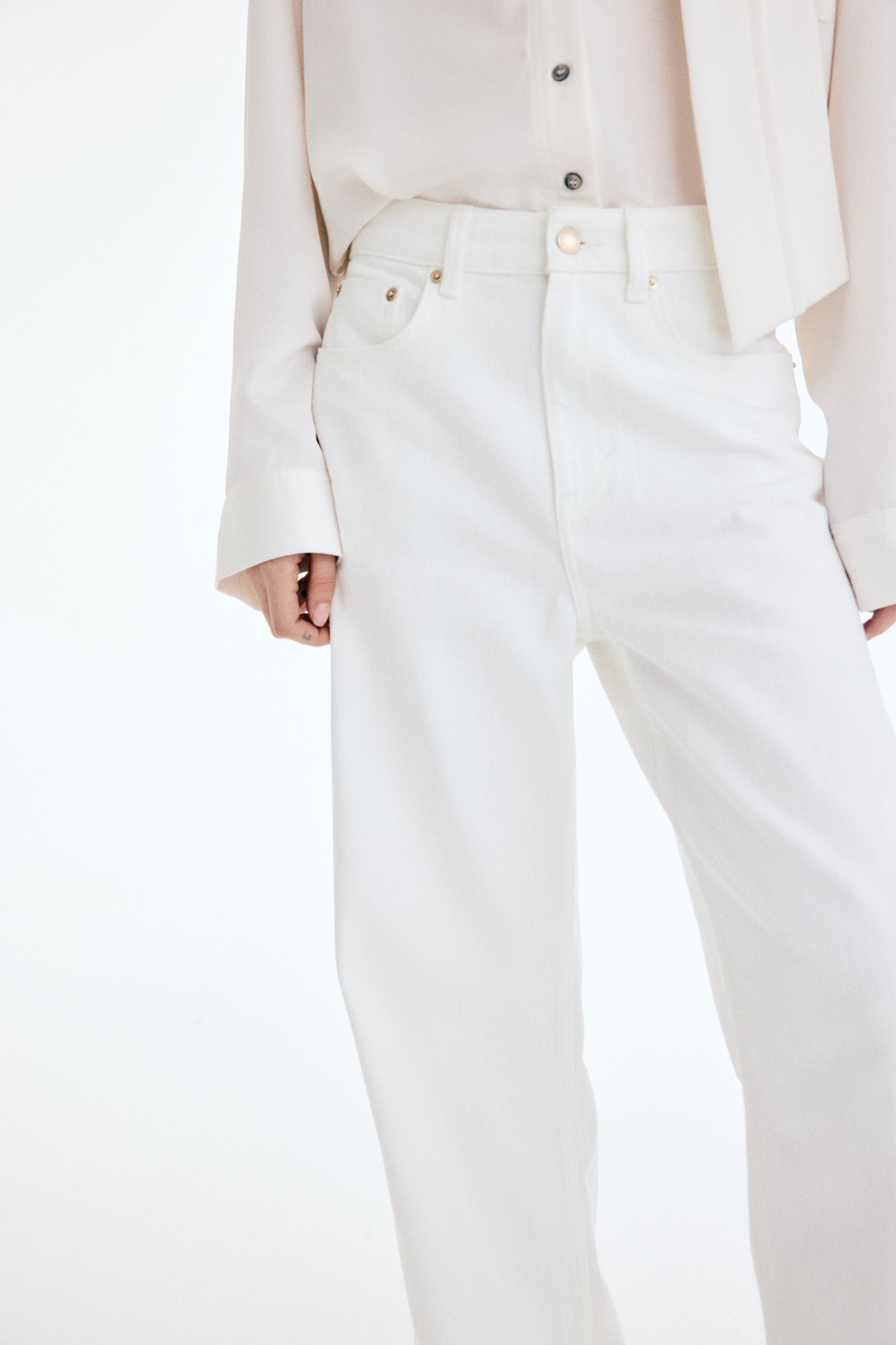 Jean large taille haute