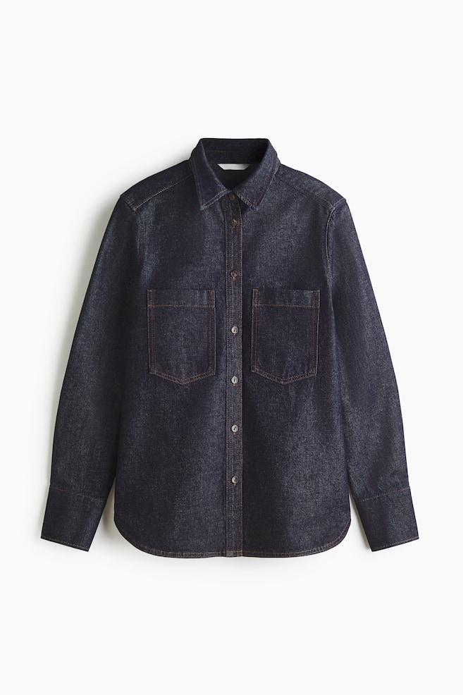 Denim Shirt - Dark denim blue - 1