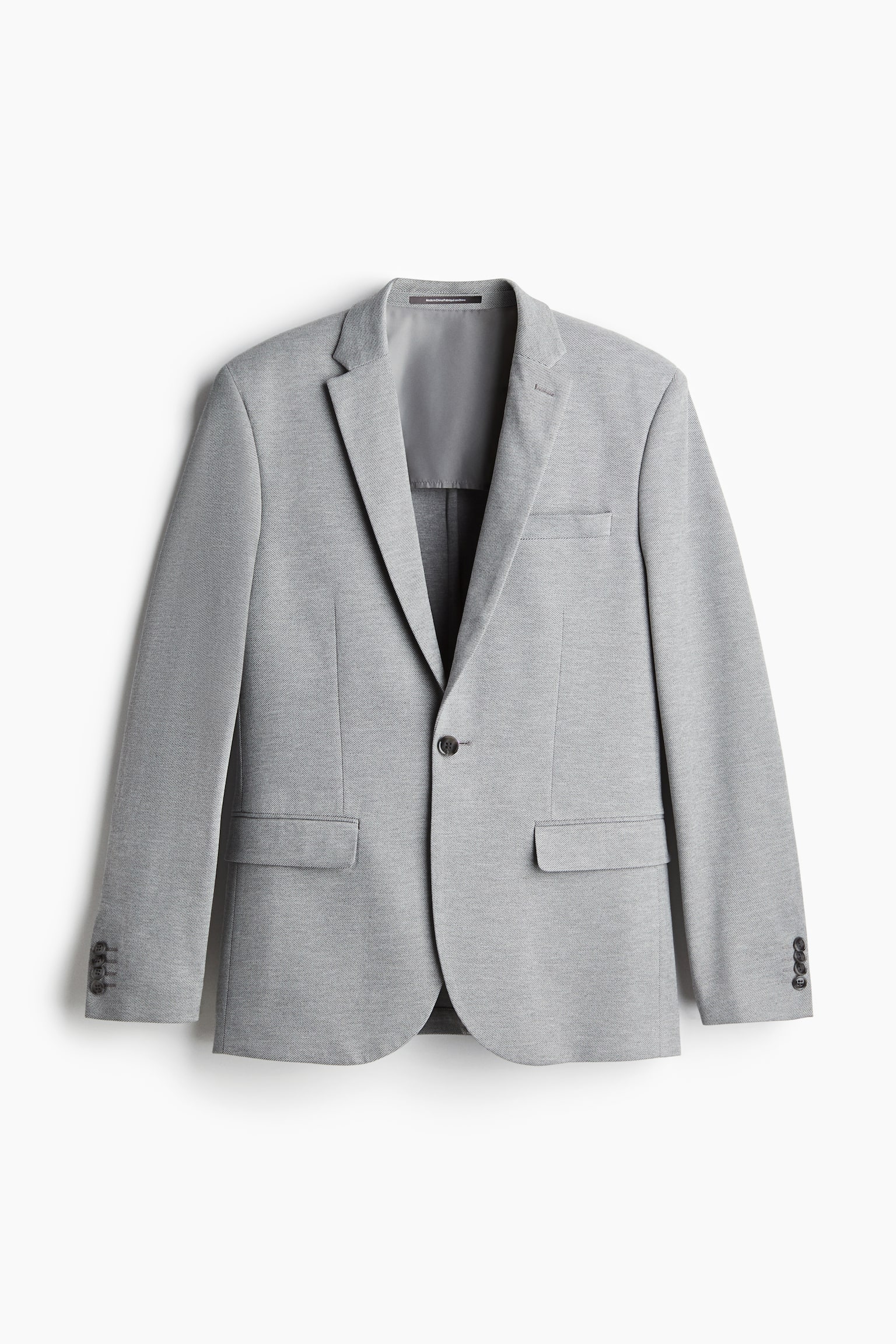 Slim Fit Jersey Jacket - Grey - 2