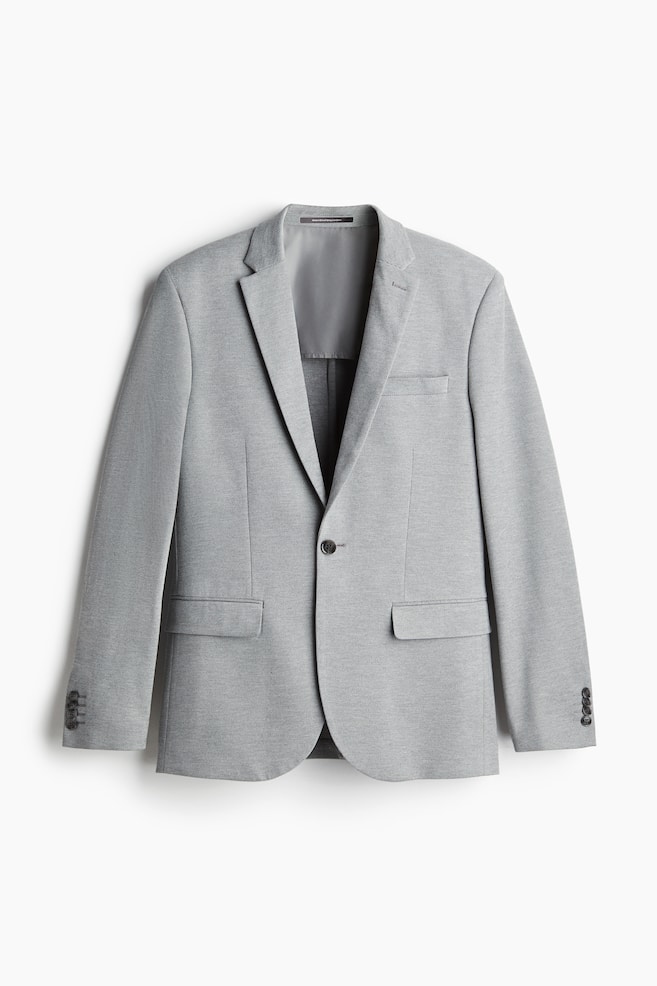 Slim Fit Jersey Jacket - Gray - 1