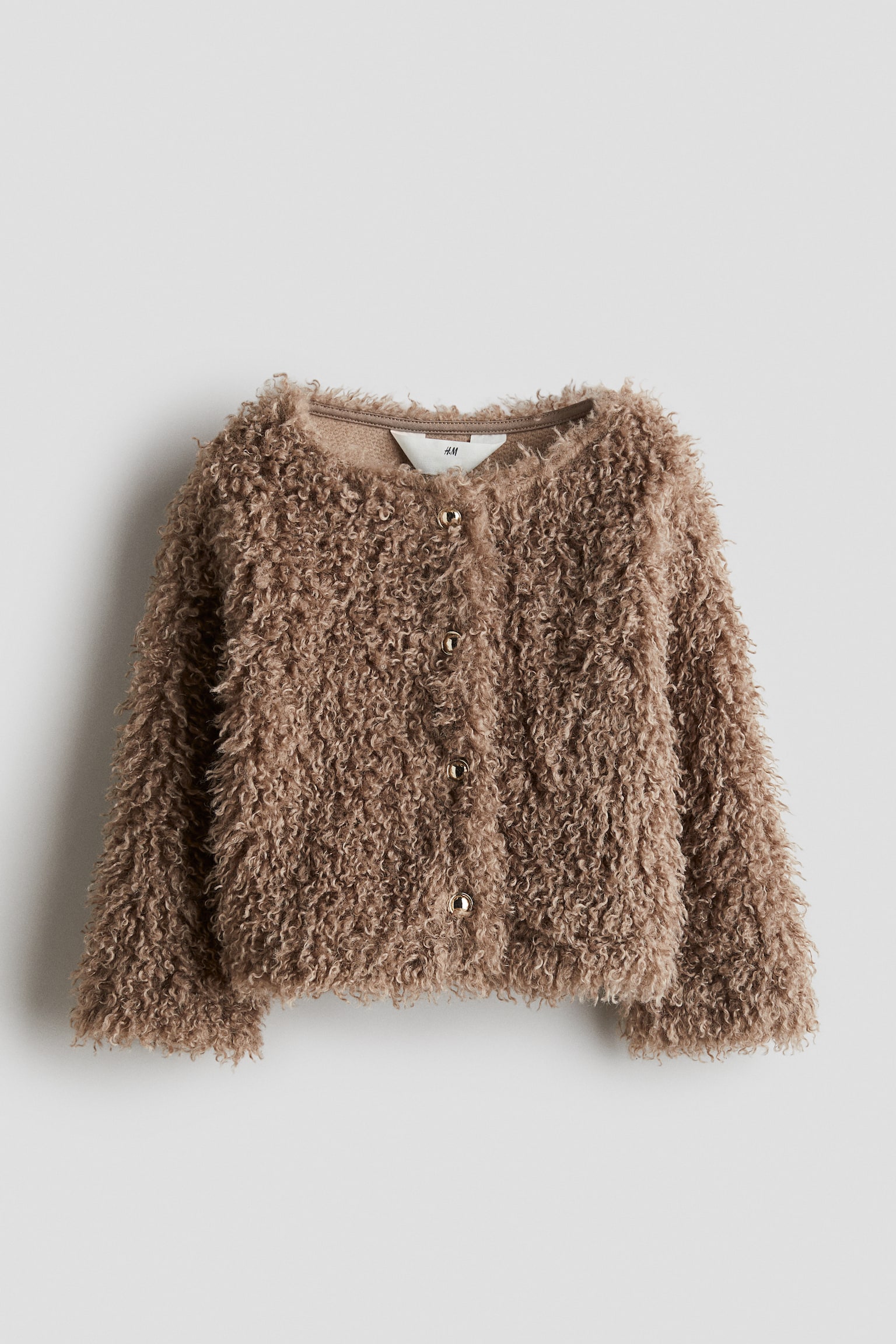 Fluffy cardigan - Dark beige - 2