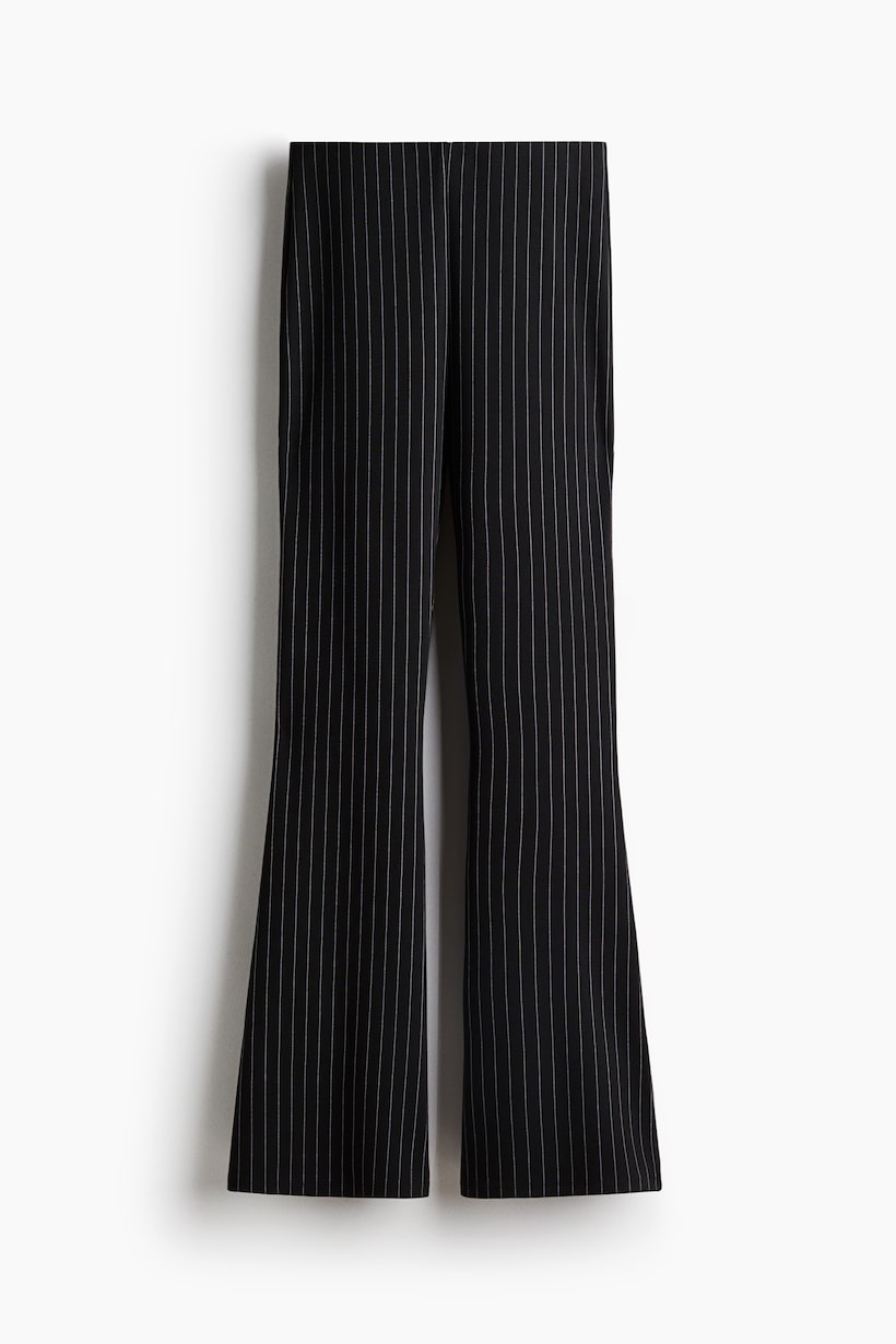 Womens Trousers Black Stripe Paperbag Skinny Trousers Vero Moda