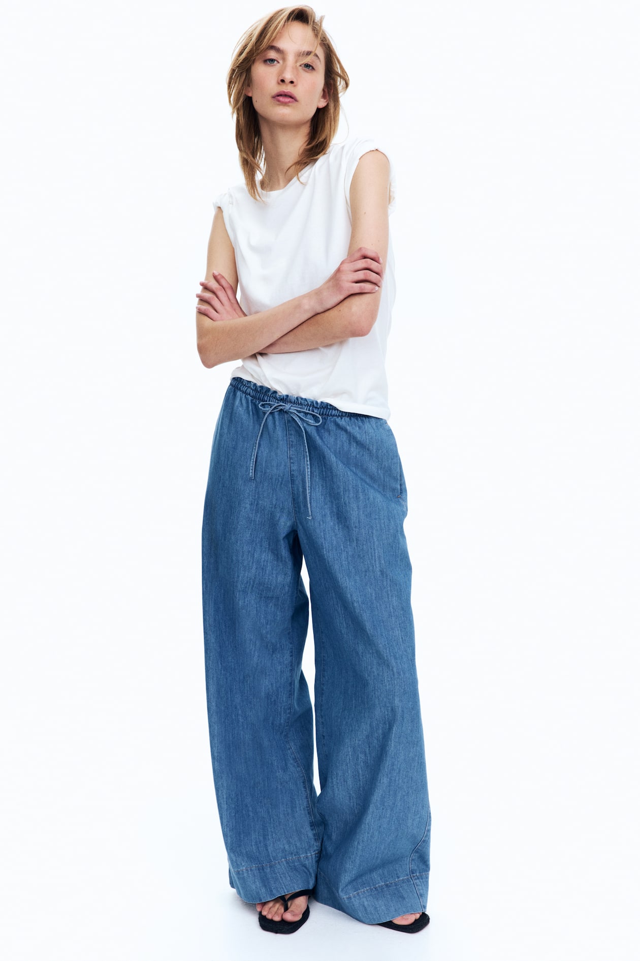 Vita Alta Jeans Con Elastico In Vita H&m Jeans Wide Leg Con
