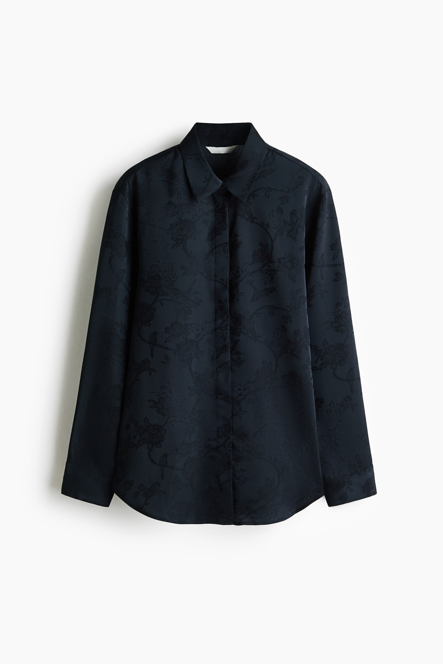 Jacquard-weave shirt - Navy blue
