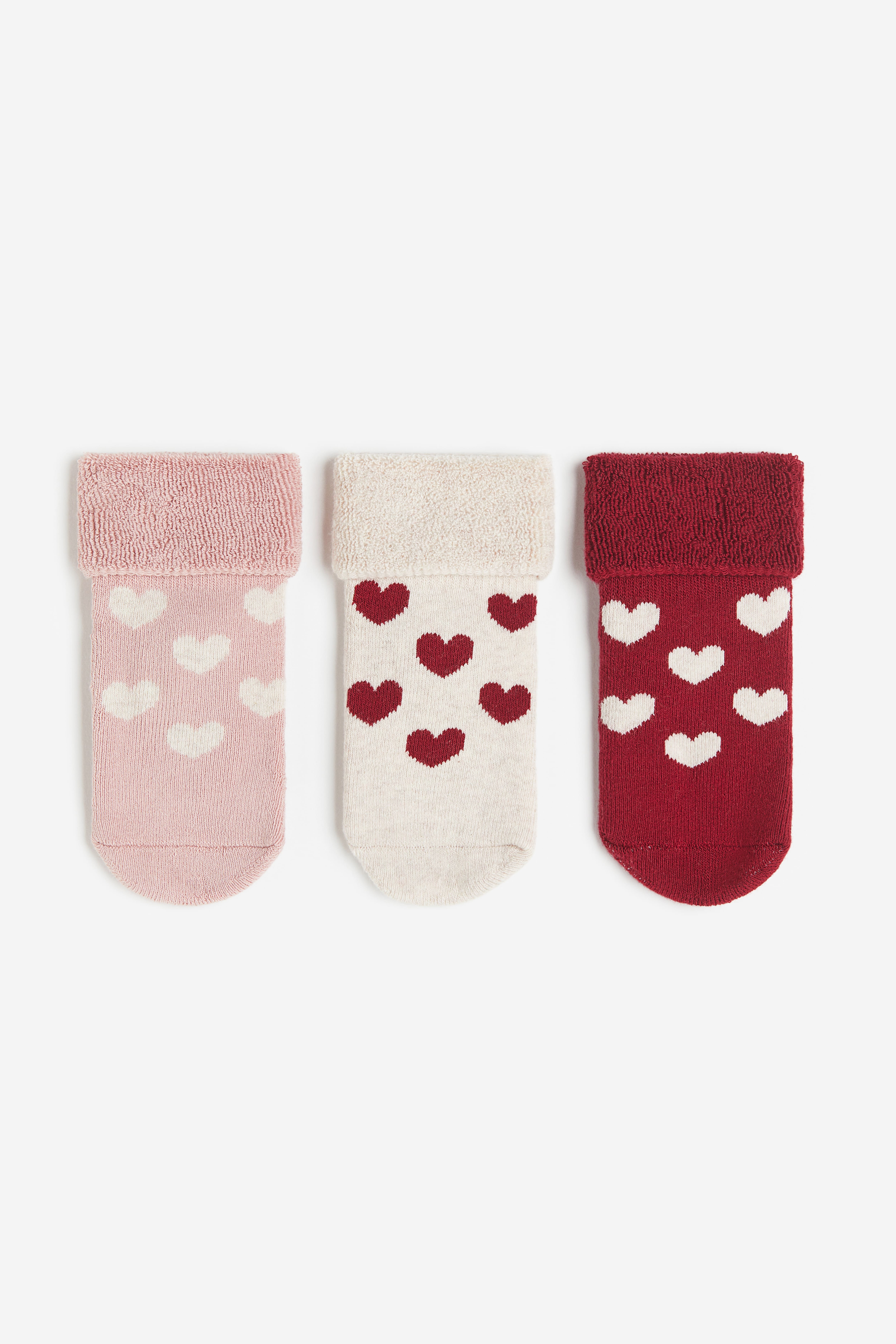 3 pack Terry Socks Red hearts Kids H M CA