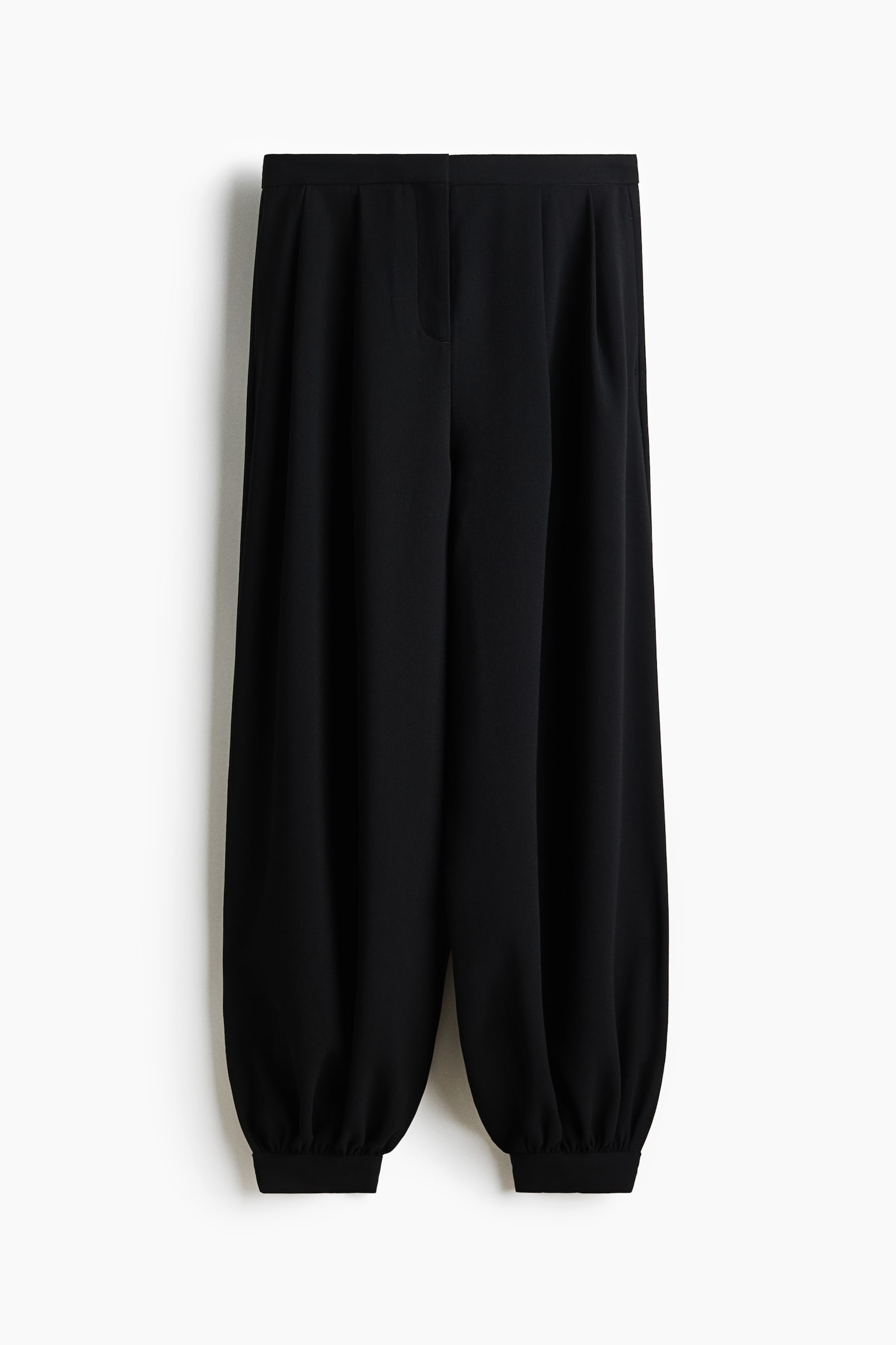 Pleated balloon trousers - Black - 1