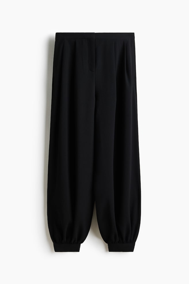 Pleated Balloon Pants - Black - 1