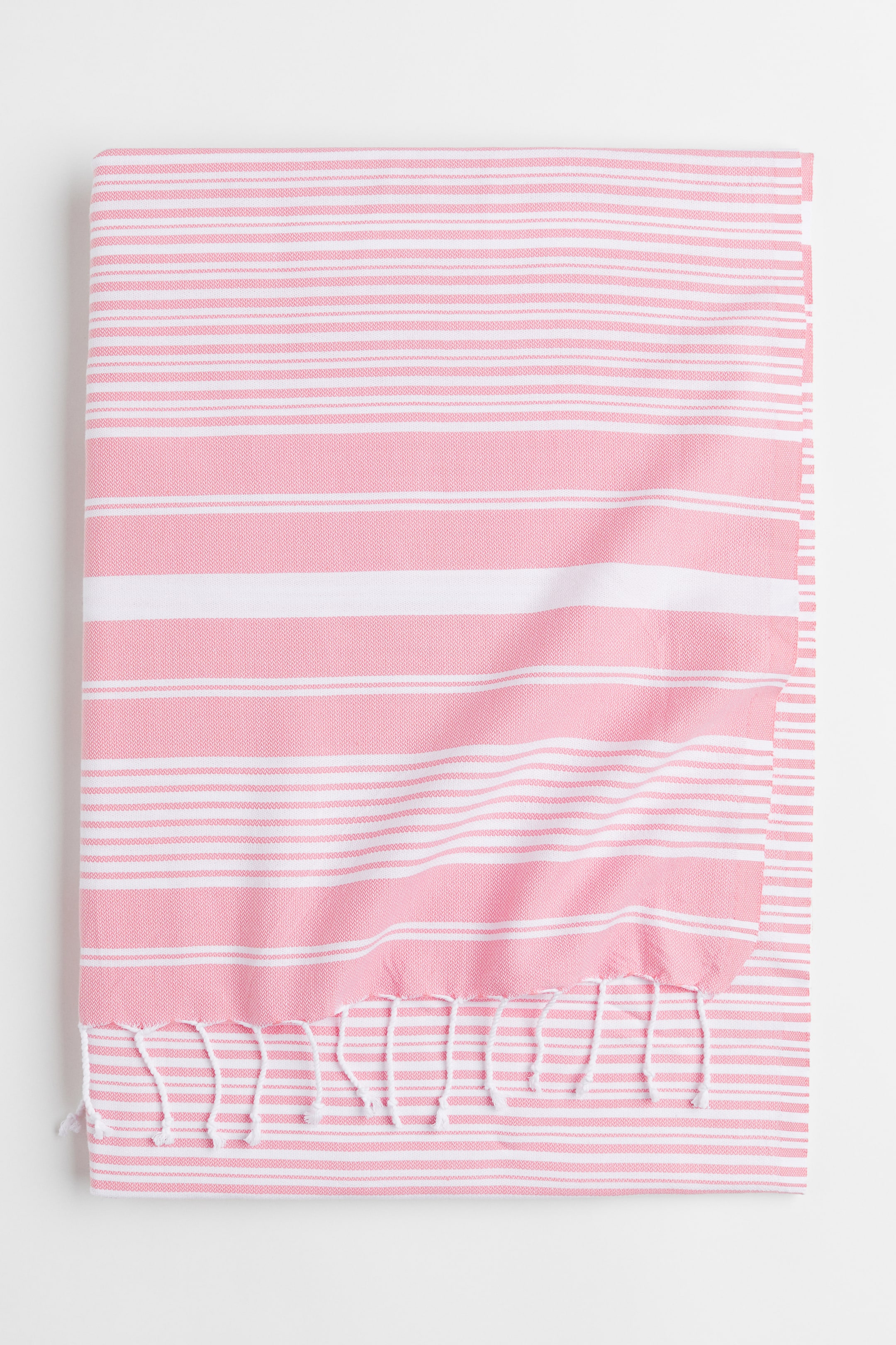 Prikaži veću sliku: Pamučni peškir za plažu - Ružičasta/bele pruge - Home All | H&M RS 1
