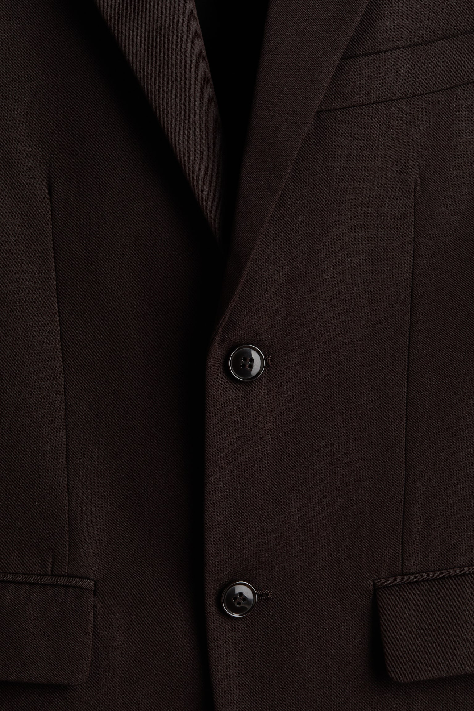 Мужской пиджак H&M Relaxed-Fit Wool-Blend Suit, цвет: Тёмный коричневый — фото 7