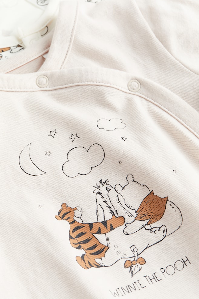 Lot de 2 pyjamas avec pieds - Beige clair/Winnie l'ourson/Beige clair/Winnie l'ourson - 3