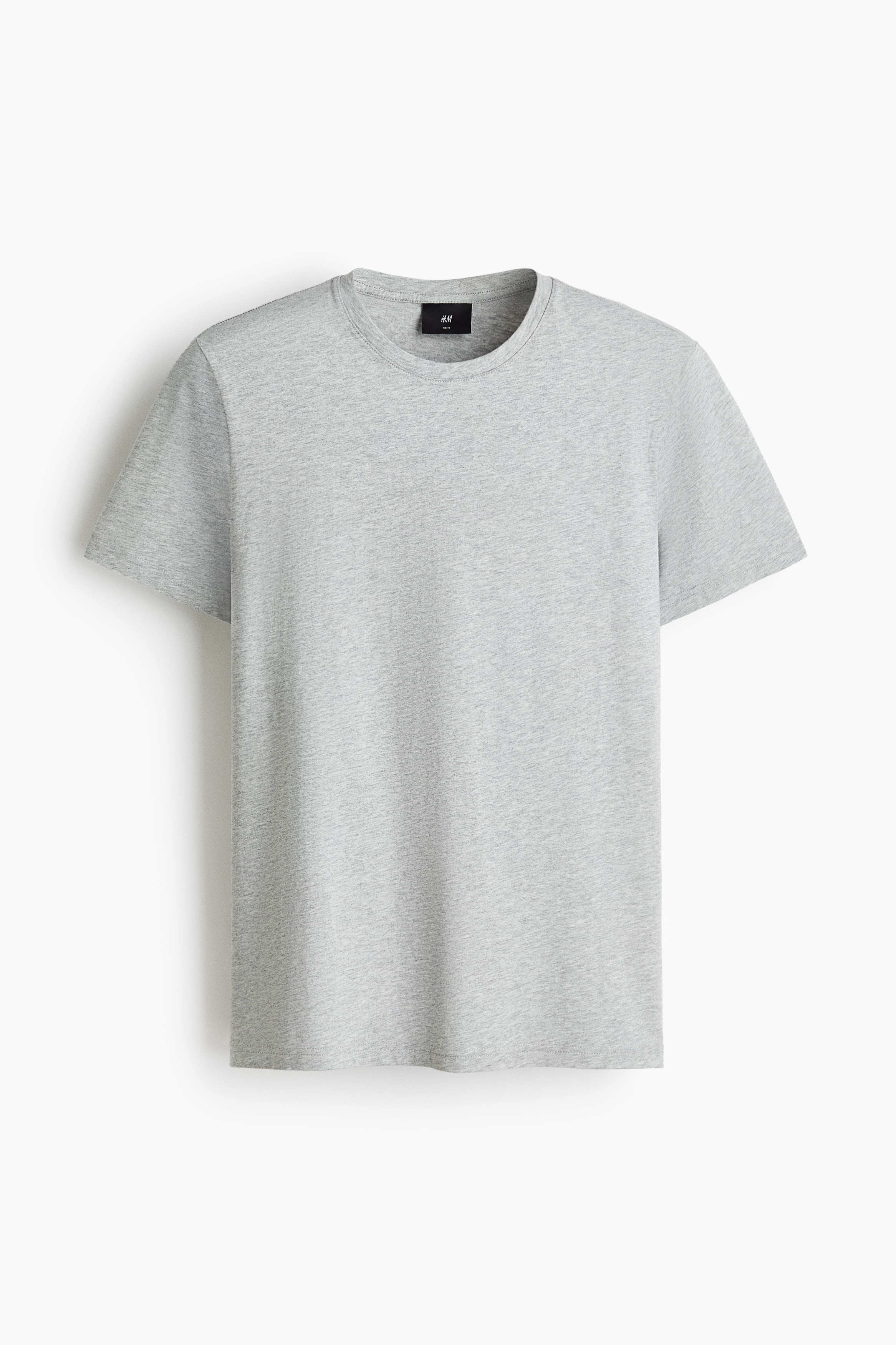 T-Shirt aus Pima-Baumwolle Slim Fit - Hellgraumeliert/Weiß/Weiß/Marineblau/Schwarz/Dunkelbraun