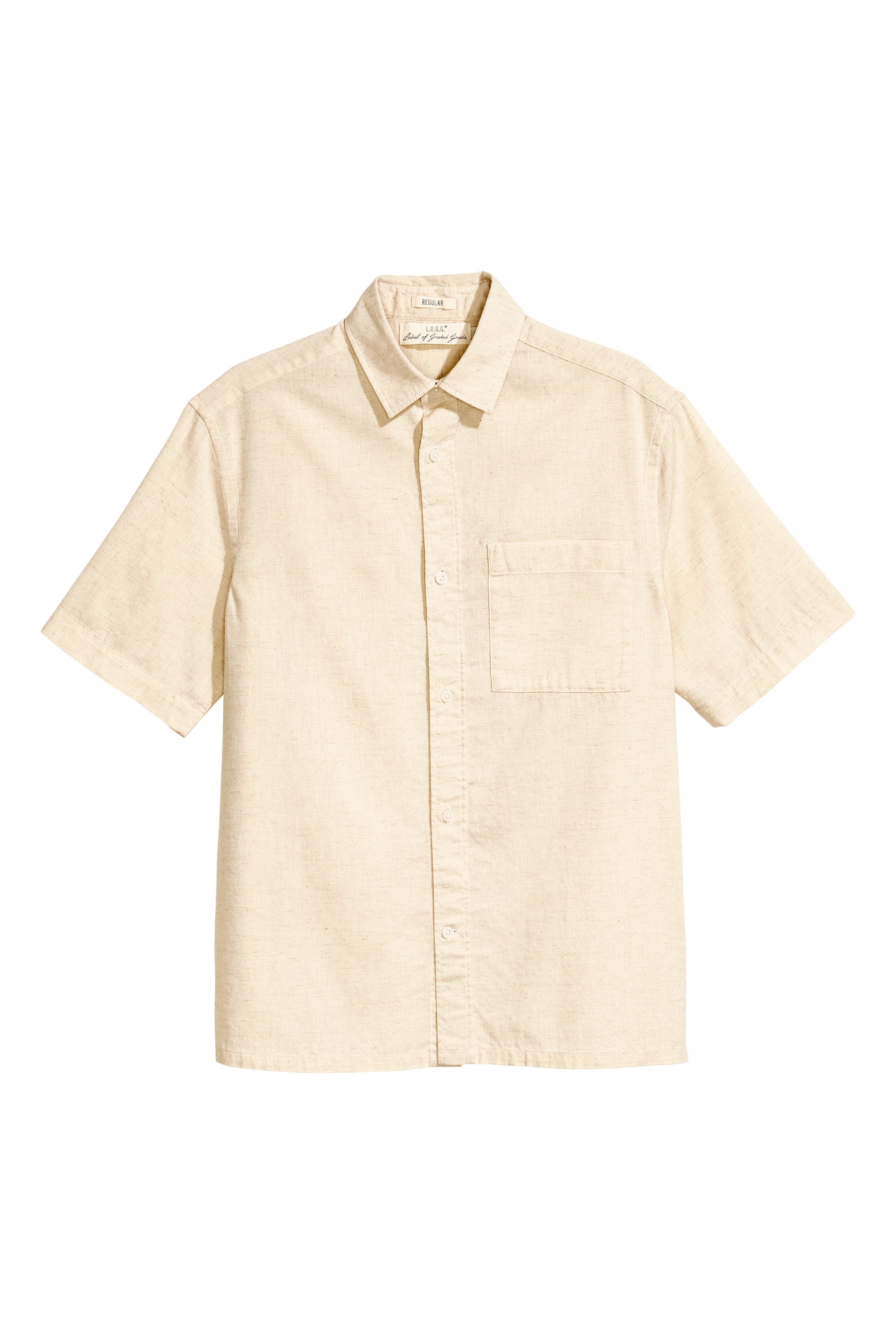 Näytä suurempi kuva: Pellavasekoitepaita - Vaaleanbeige - MIEHET | H&M FI 1