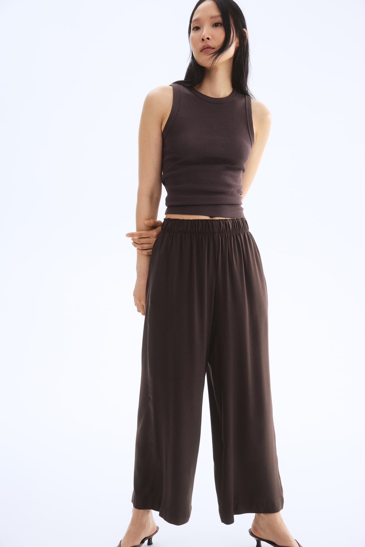 Cropped Pull-On Pants
