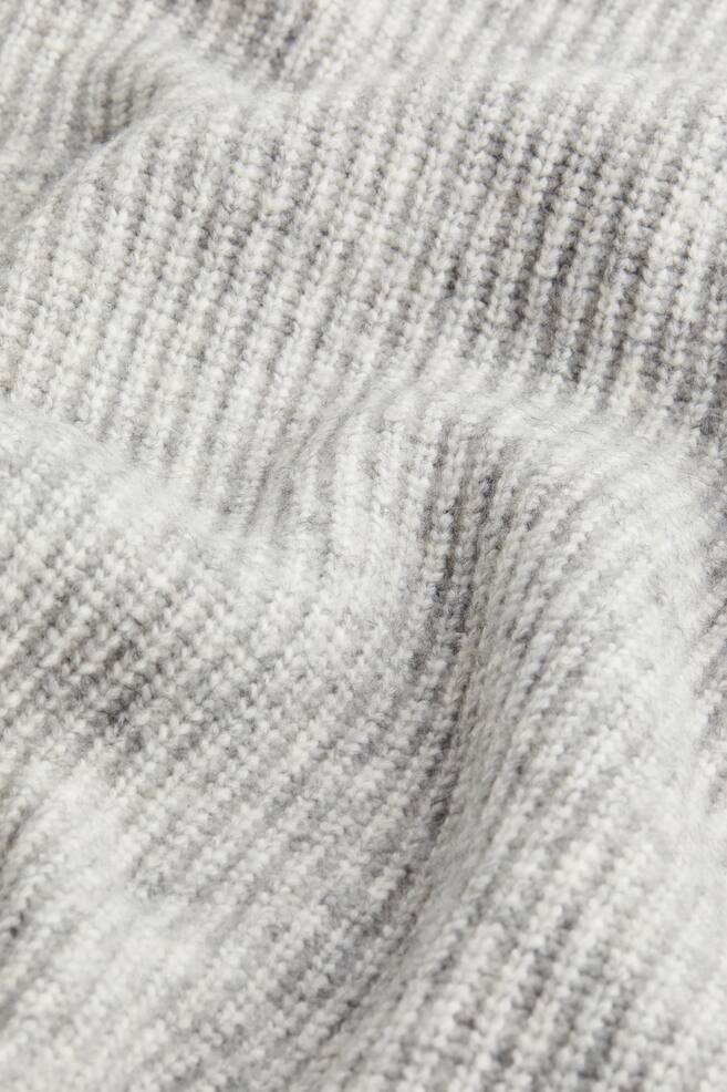 Rib-knit dress - Light grey marl/Light sage green/Beige - 5