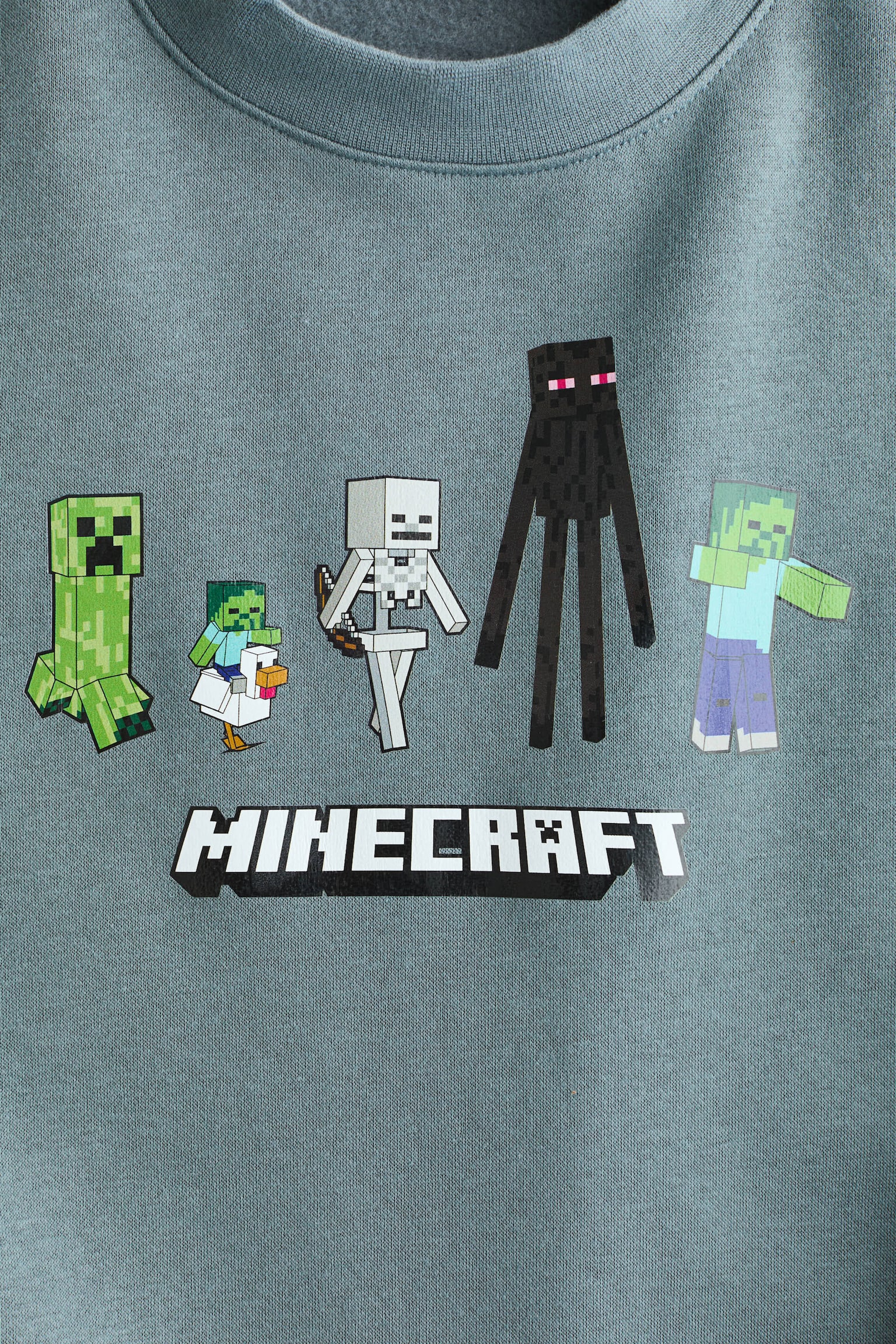 Print-motif sweatshirt - Dusty Turquoise/Minecraft/Black/SmileyWorld® - 2