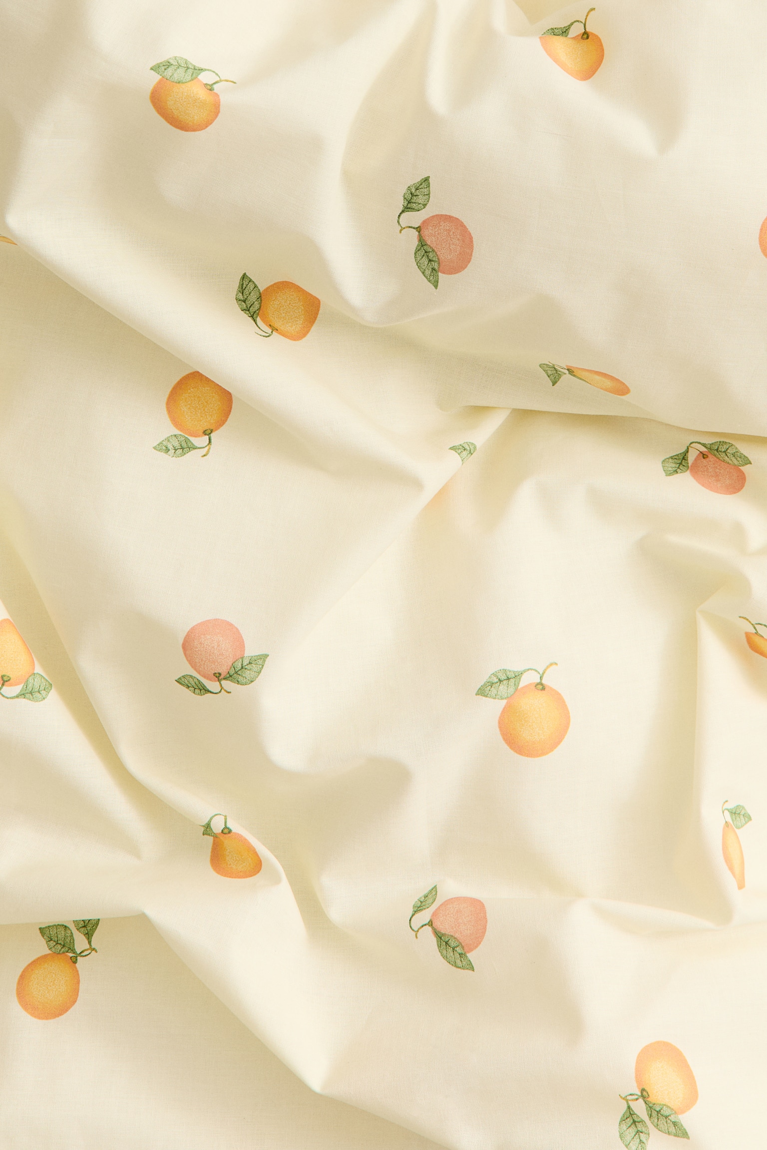 Бавовняний комплект постільної білизни з принтом - Світло-жовтий/помаранчевий - 3