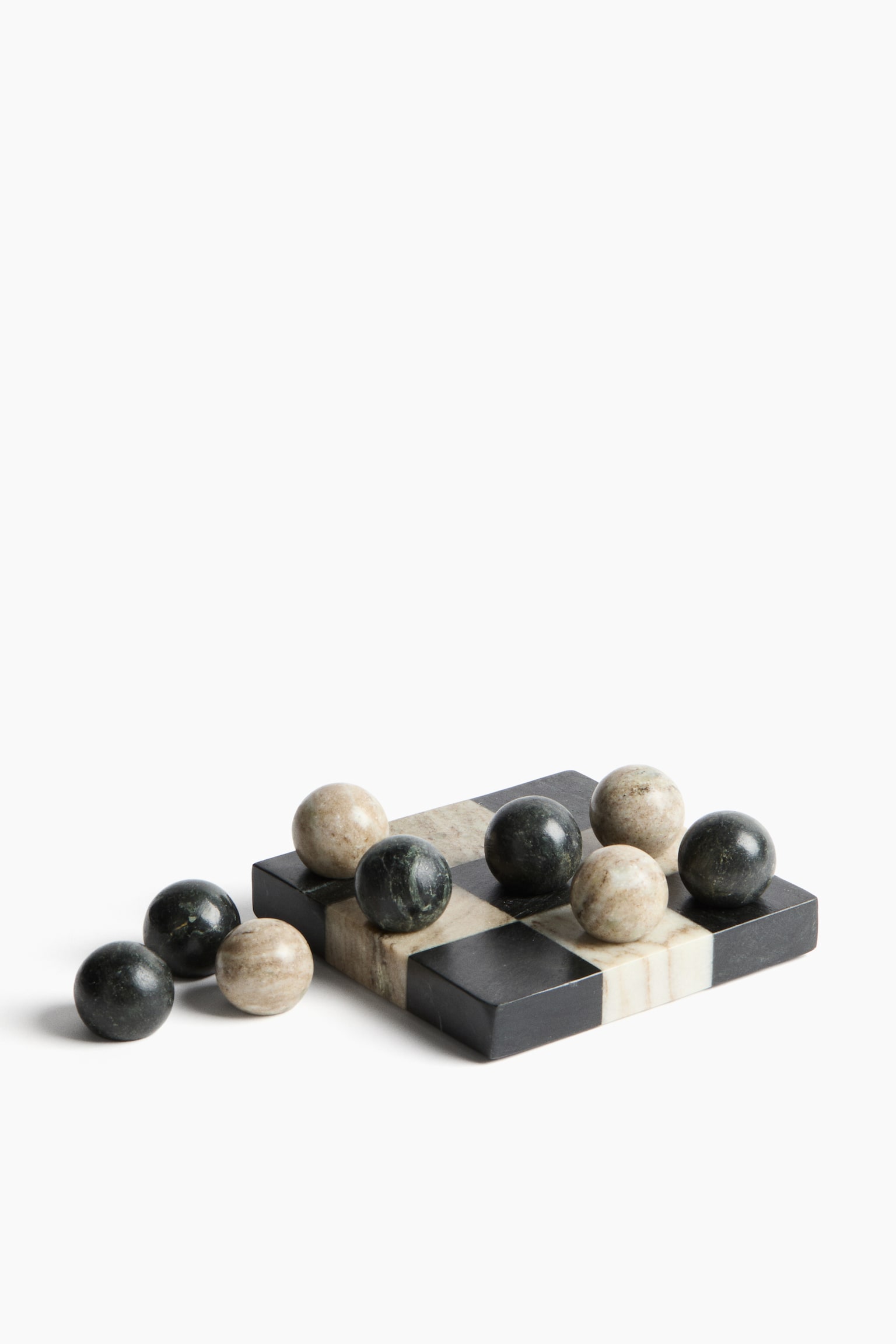 Marble board game - Beige/Black checked - 5