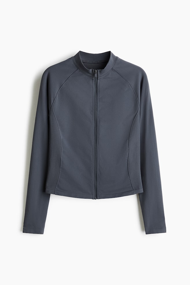Seamless Sportjacke mit DryMove™ - Grau/Braun/Helltürkis - 1