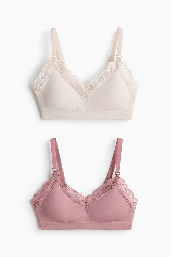MAMA 2-pack padded nursing bras - Dusty pink/Cream/Powder pink/Black/Light pink/Black - 1