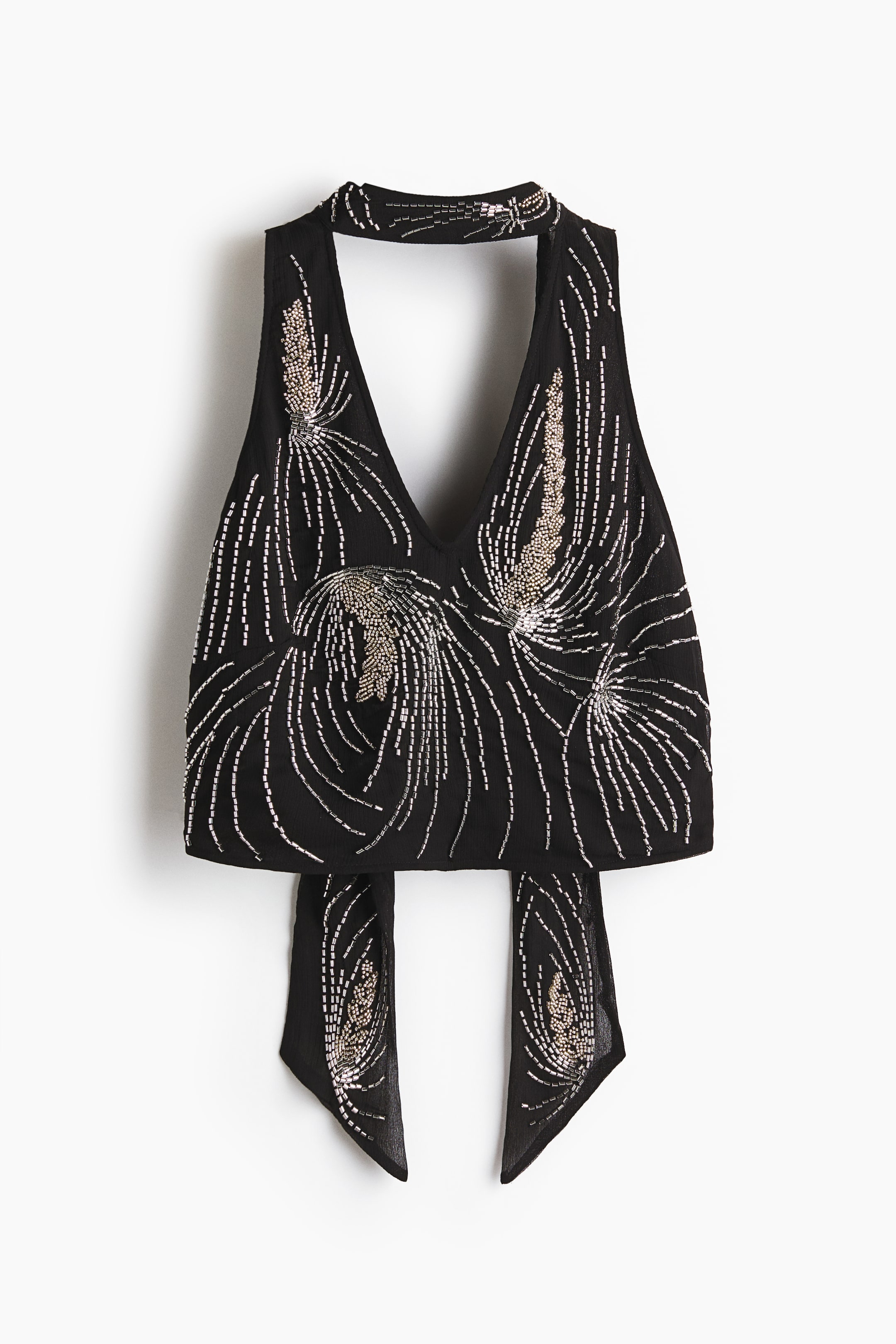 Zobacz większy obraz: Embellished halterneck top - Czarny - ONA | H&M PL 5