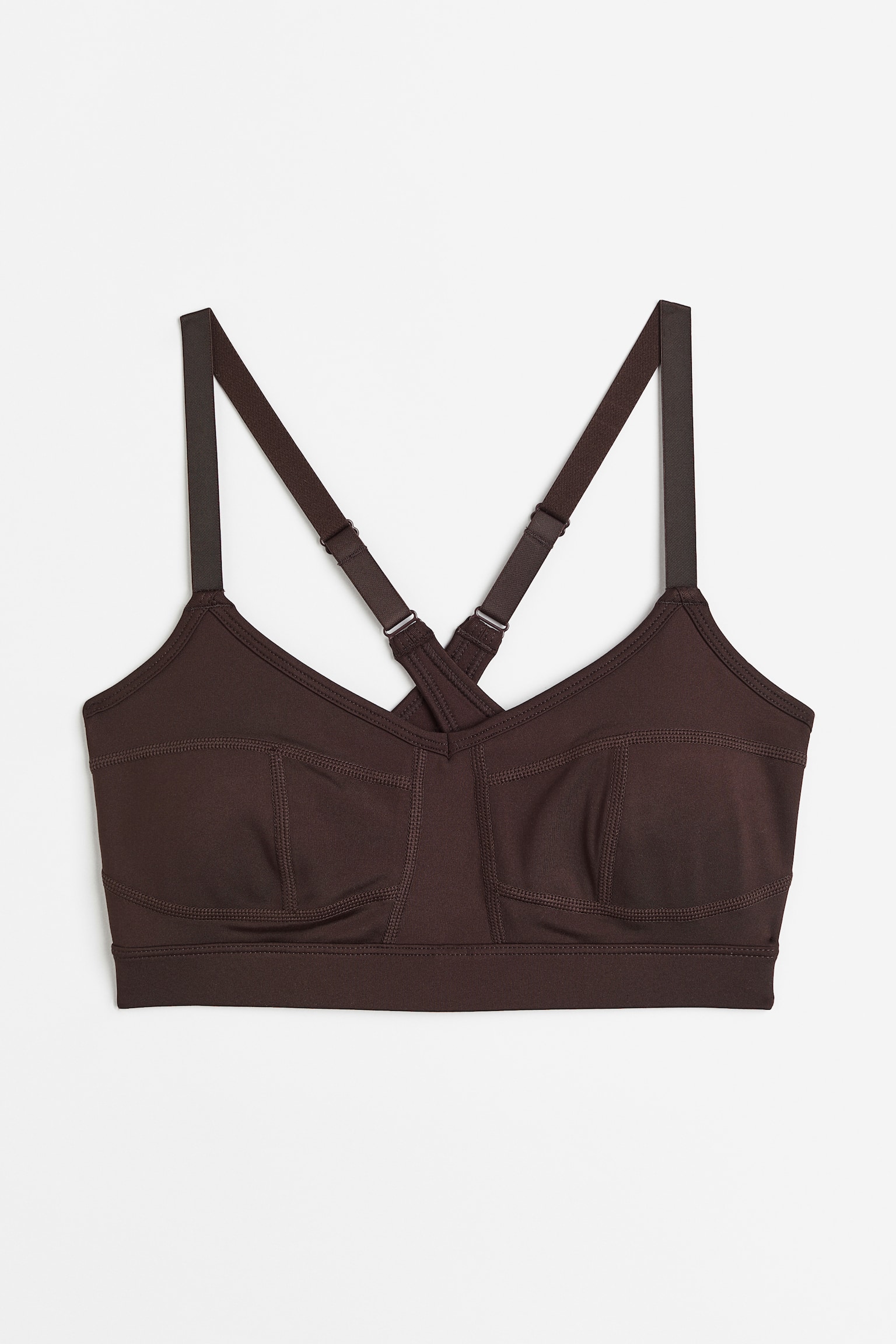 Light Support Sports Bra In DryMove™ - Dark brown/White/Dark sage green/Black - 1