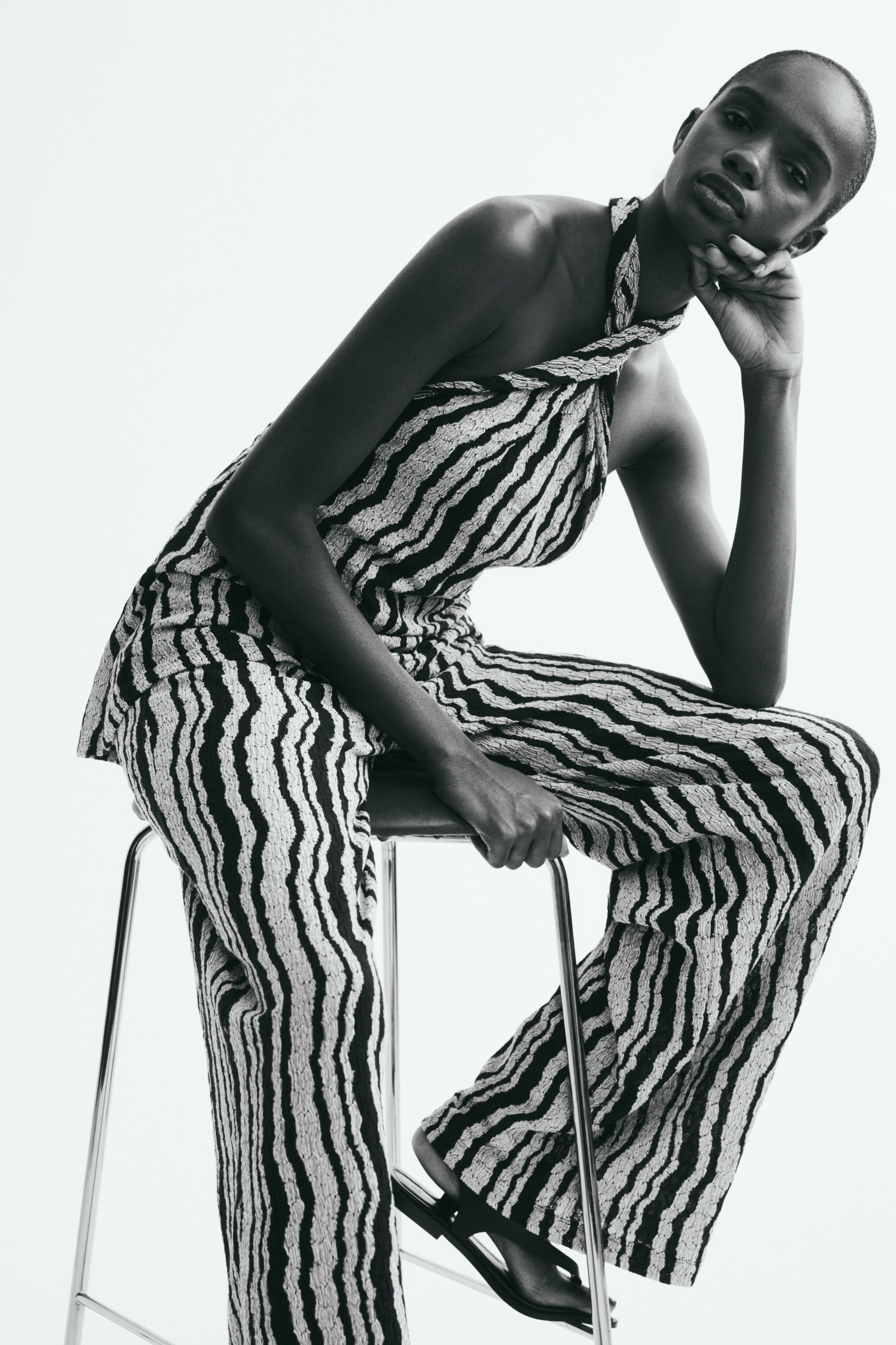 Textured Pull-On Pants